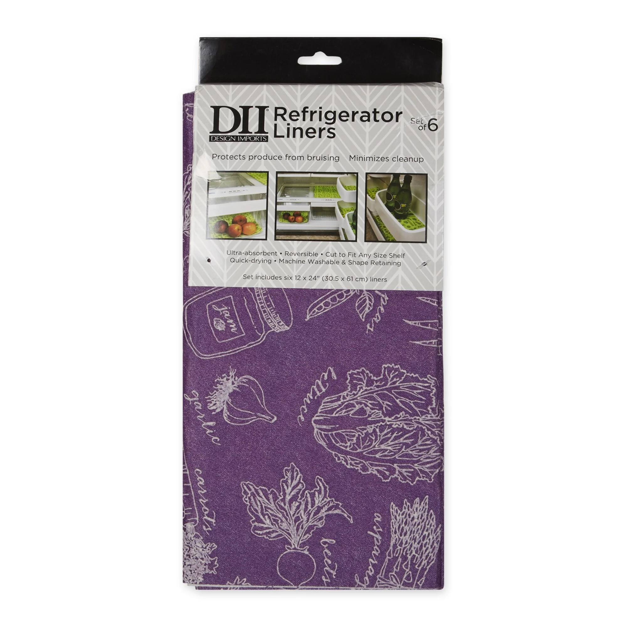 DII Nautical Blue Market Print Fridge Liner (Set of 6)