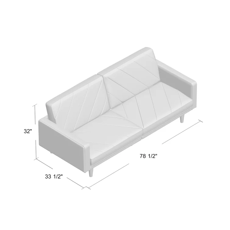 Adria Twin 78.5'' Upholstered Split Back Convertible Sofa