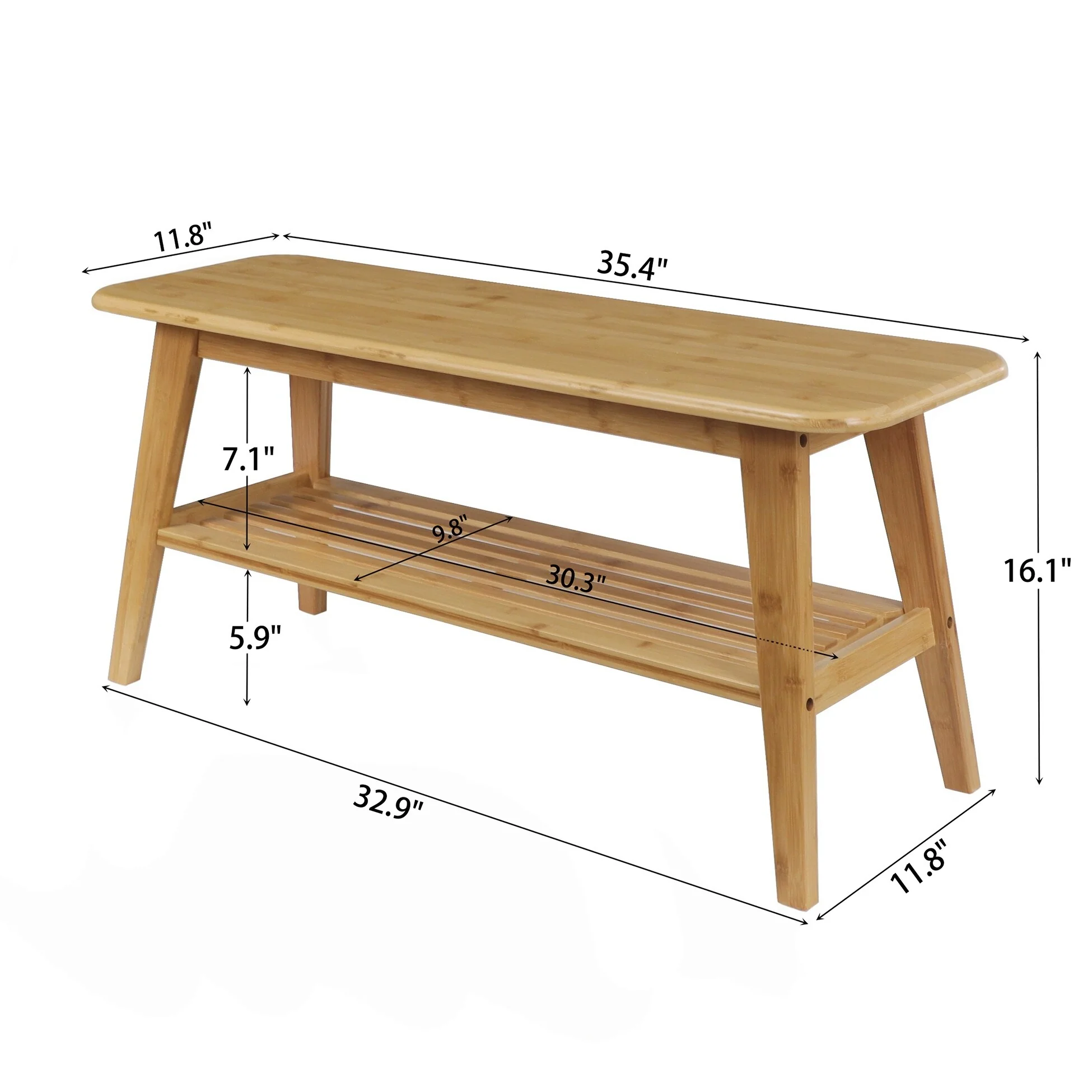 Bamboo Shoe Rack for Entryway, Shoe & Entryway Bench