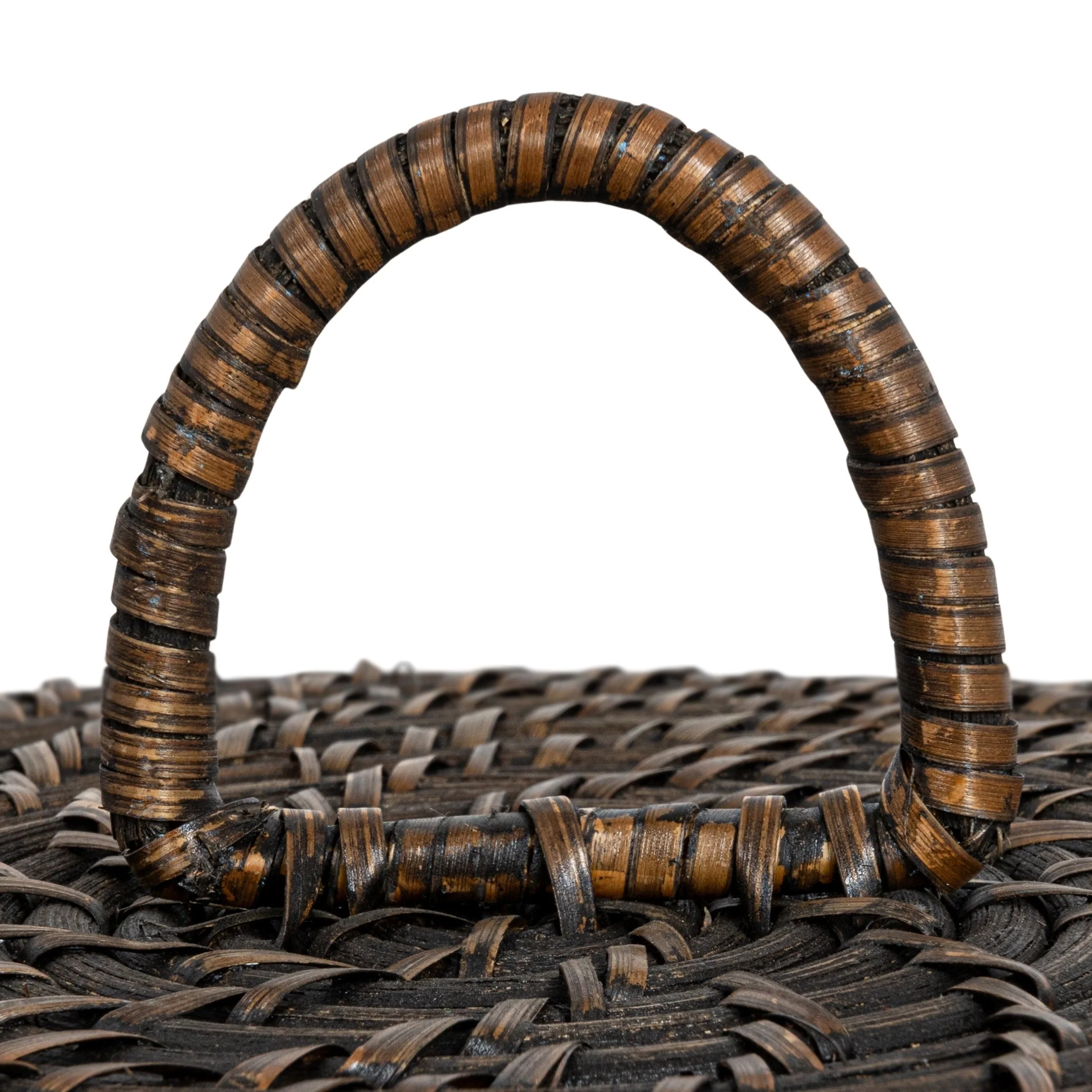 Hand-Woven Rattan Wicker Storage Baskets with Lids, Set of 2