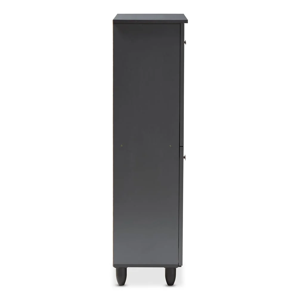 Contemporary Dark Grey Shoe Storage Cabinet