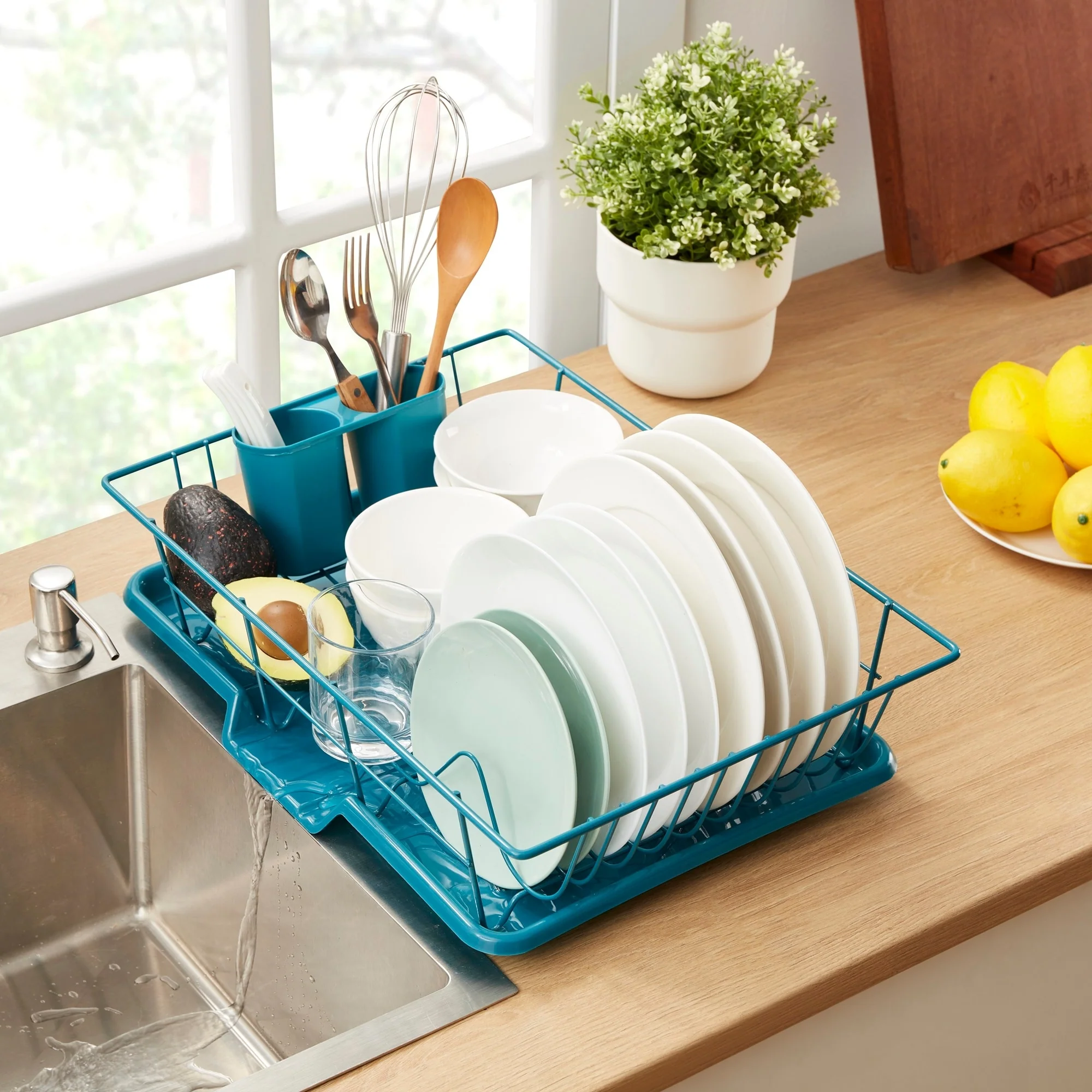 Sweet Home Collection 3-Piece Kitchen Sink Dish Drainer Set