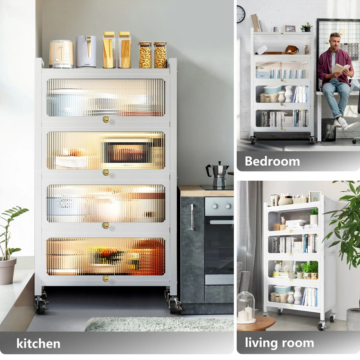 MEGA CASA 5 - Layer Steel Accent Cabinet with Door - N/A