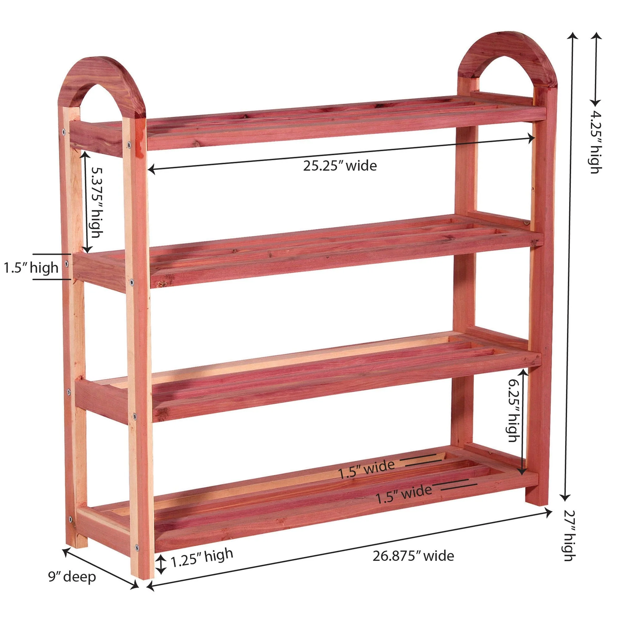 Household Essentials Cedar Fresh 4-Tier Cedar Shoe Rack