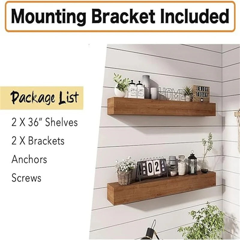 Wall Floating Shelves, Rustic Wood Shelf for Wall Mounted
