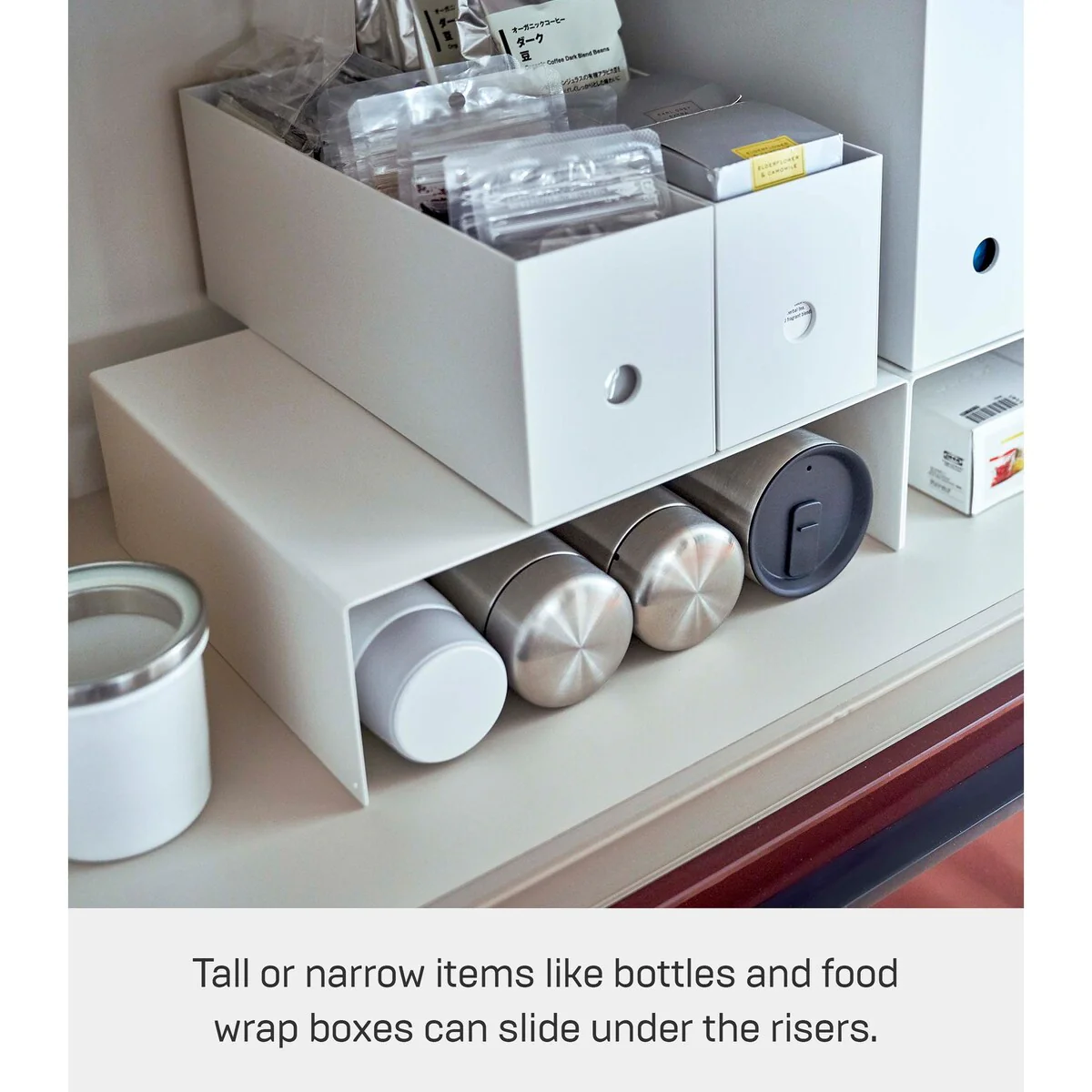 Yamazaki Home Riser Shelf (Set of 2), Steel, Holds 4.4 lbs.