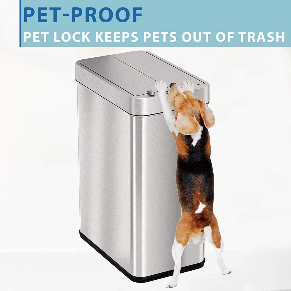 iTouchless 13 Gal Wings Lid Sensor Kitchen Trash Can