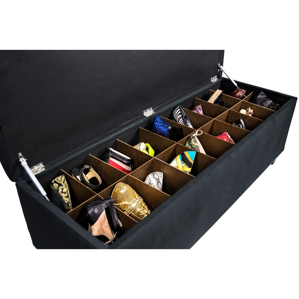 MJL Furniture-Sole Secret Obsession Diamond-tufted Shoe Storage Bench