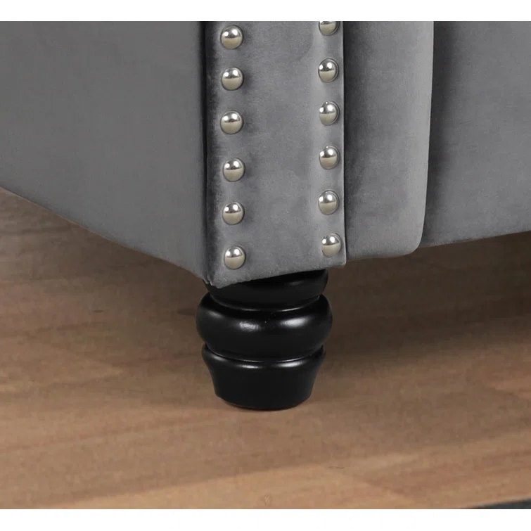 Neillsville 81" Linen Rolled Arm Chesterfield Sofa