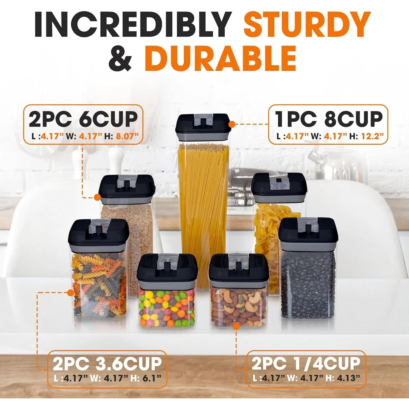 Cheer Collection 7-piece Stackable Airtight Food Storage Container Set