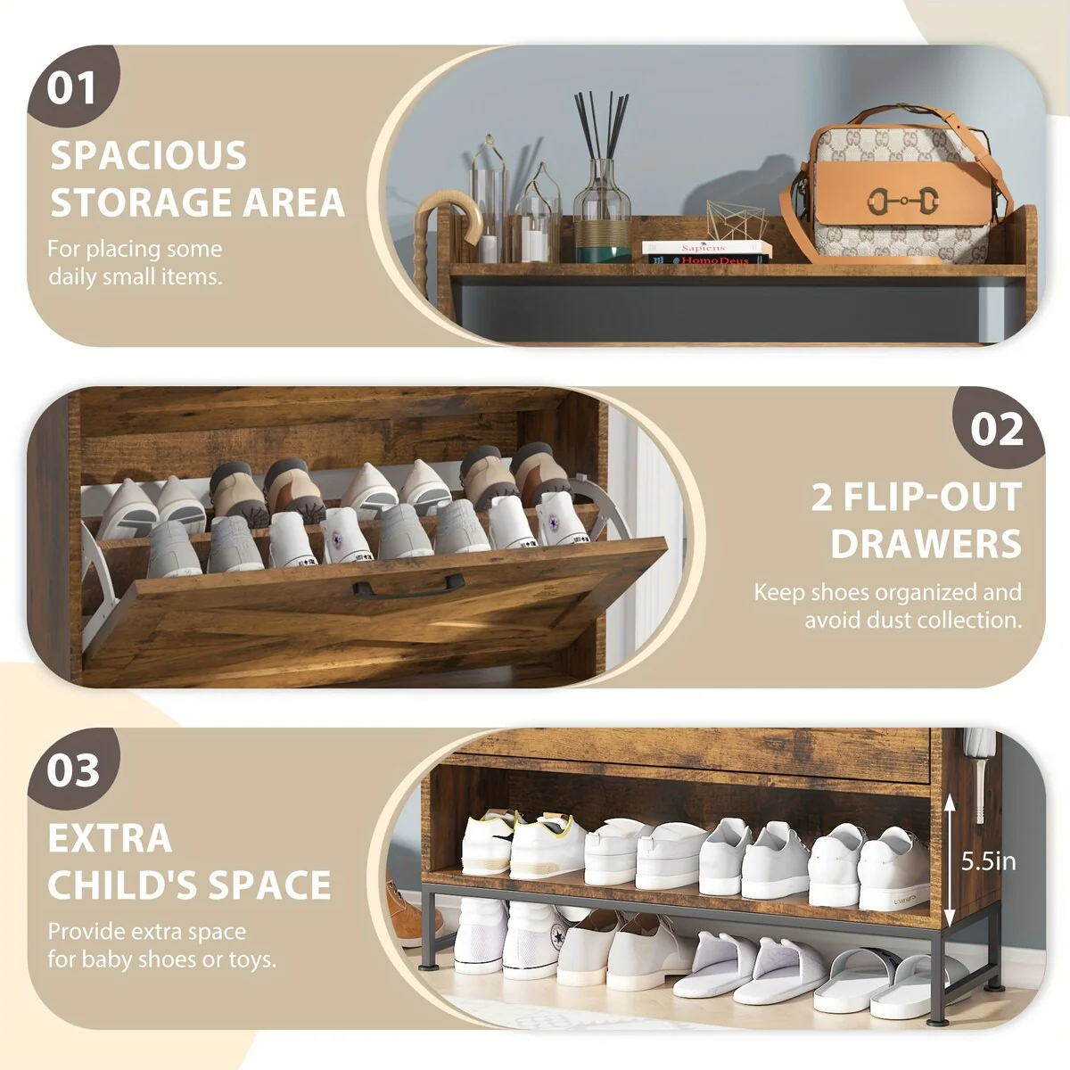 24 Pair Shoe Storage Cabinet