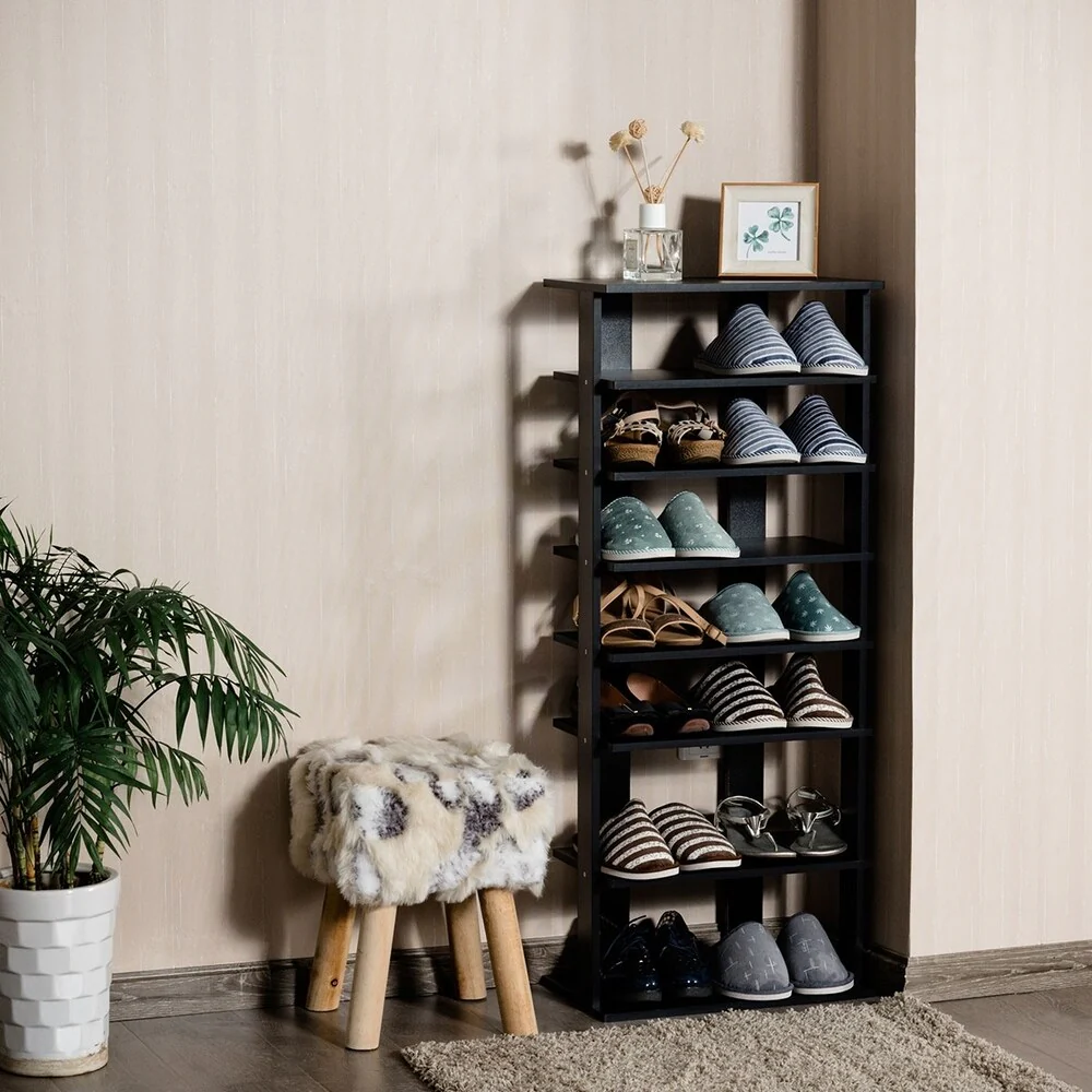 7-Tier Shoe Rack Storage Chest Organizer Free Standing Shelves