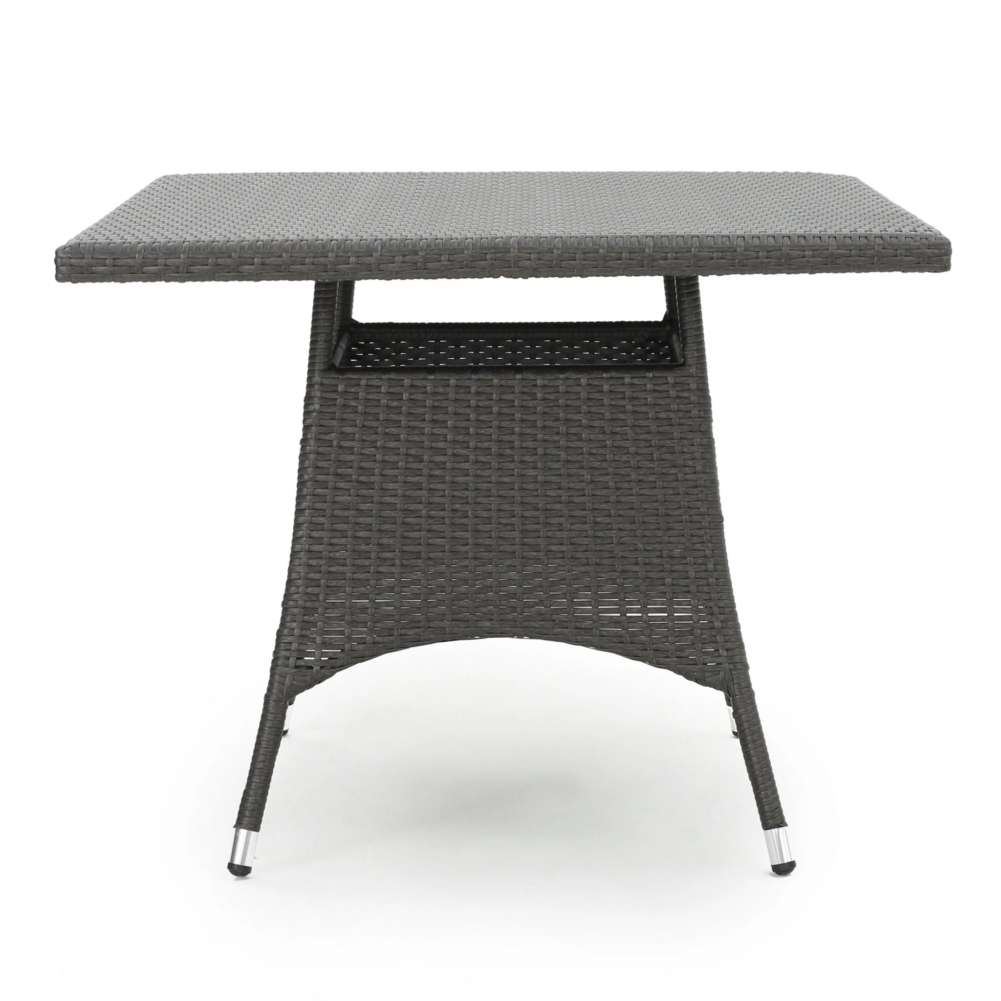 Outdoor Rattan Square Dining Table with 4 Legs
