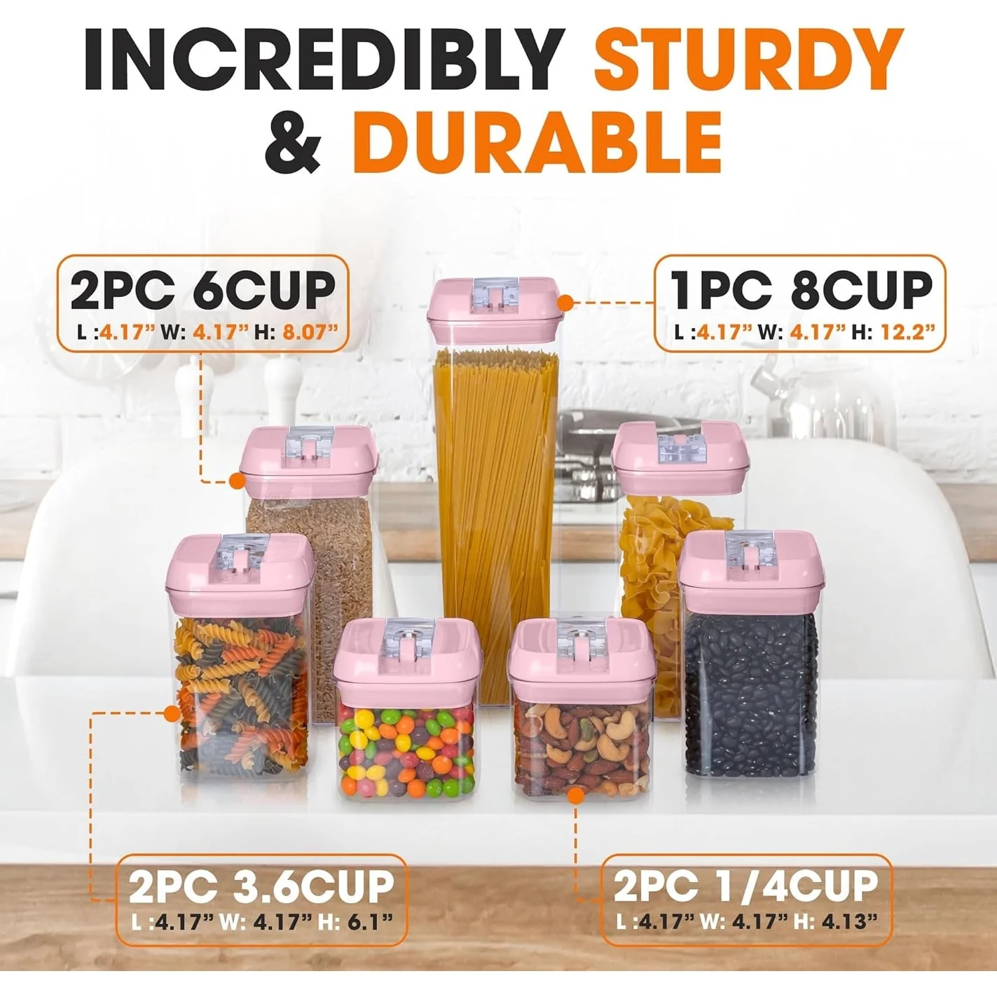 Cheer Collection 7-piece Stackable Airtight Food Storage Container Set