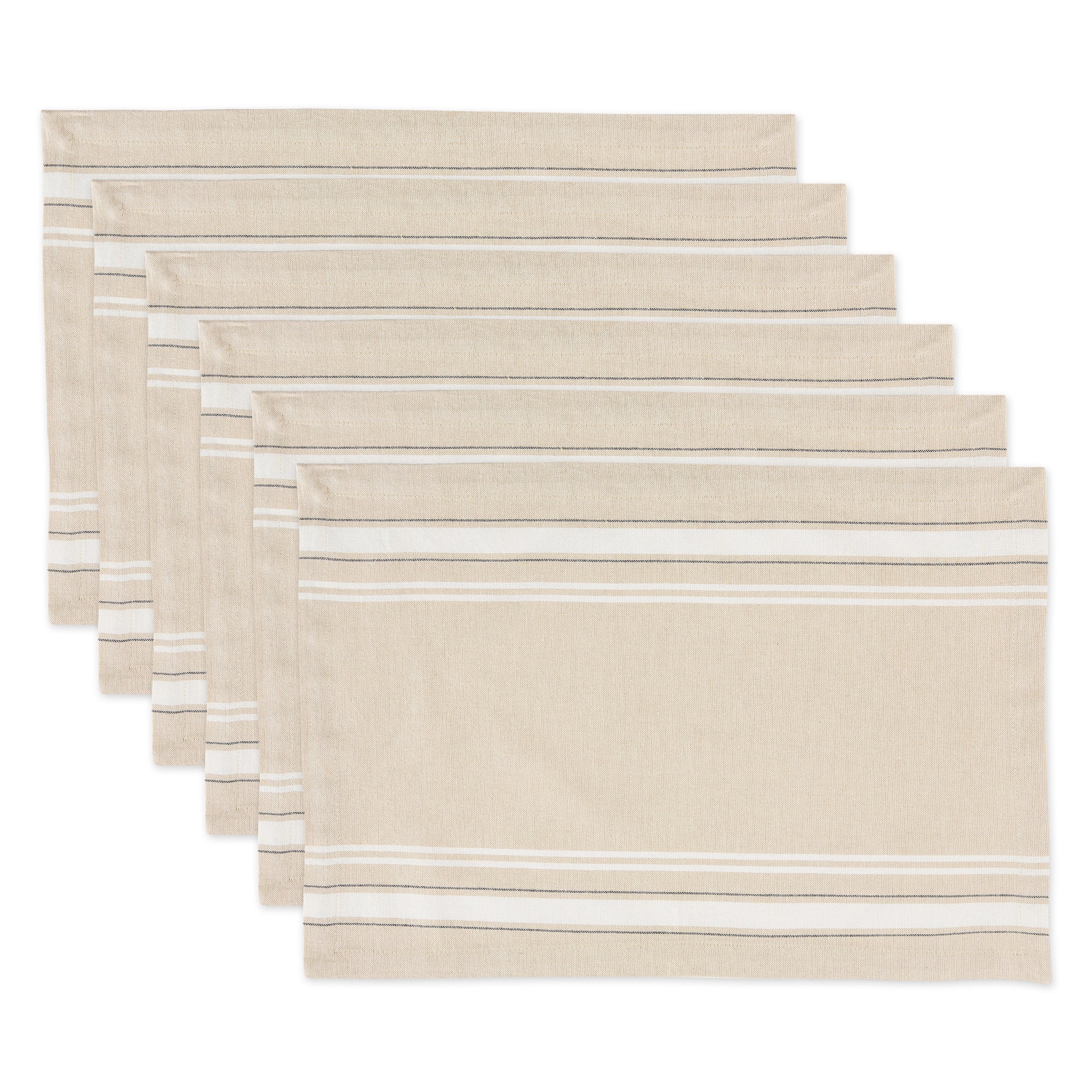 White French Stripe Placemats, Set Of 6