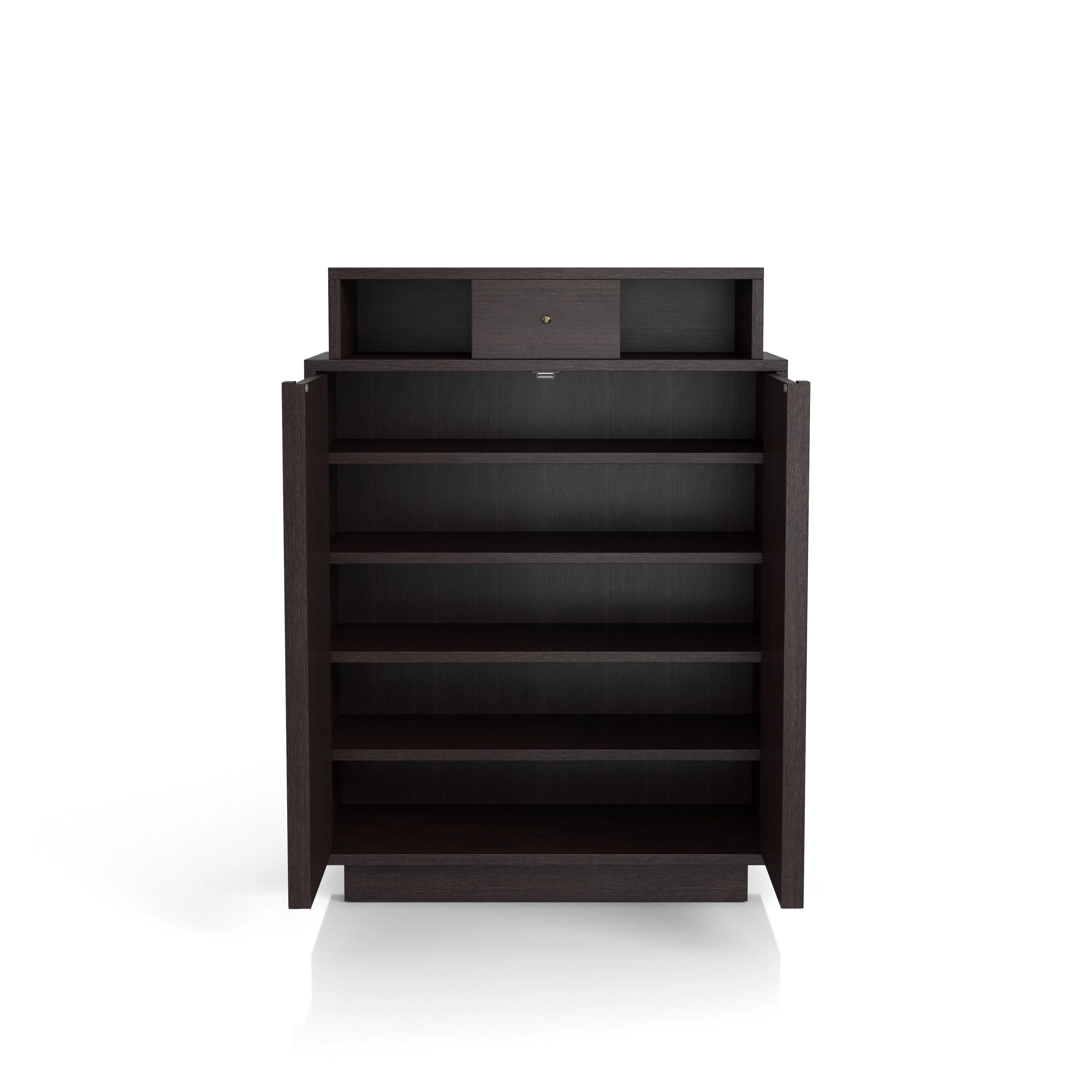 Icel Contemporary Espresso 5-shelf Shoe Cabinet by Furniture of America