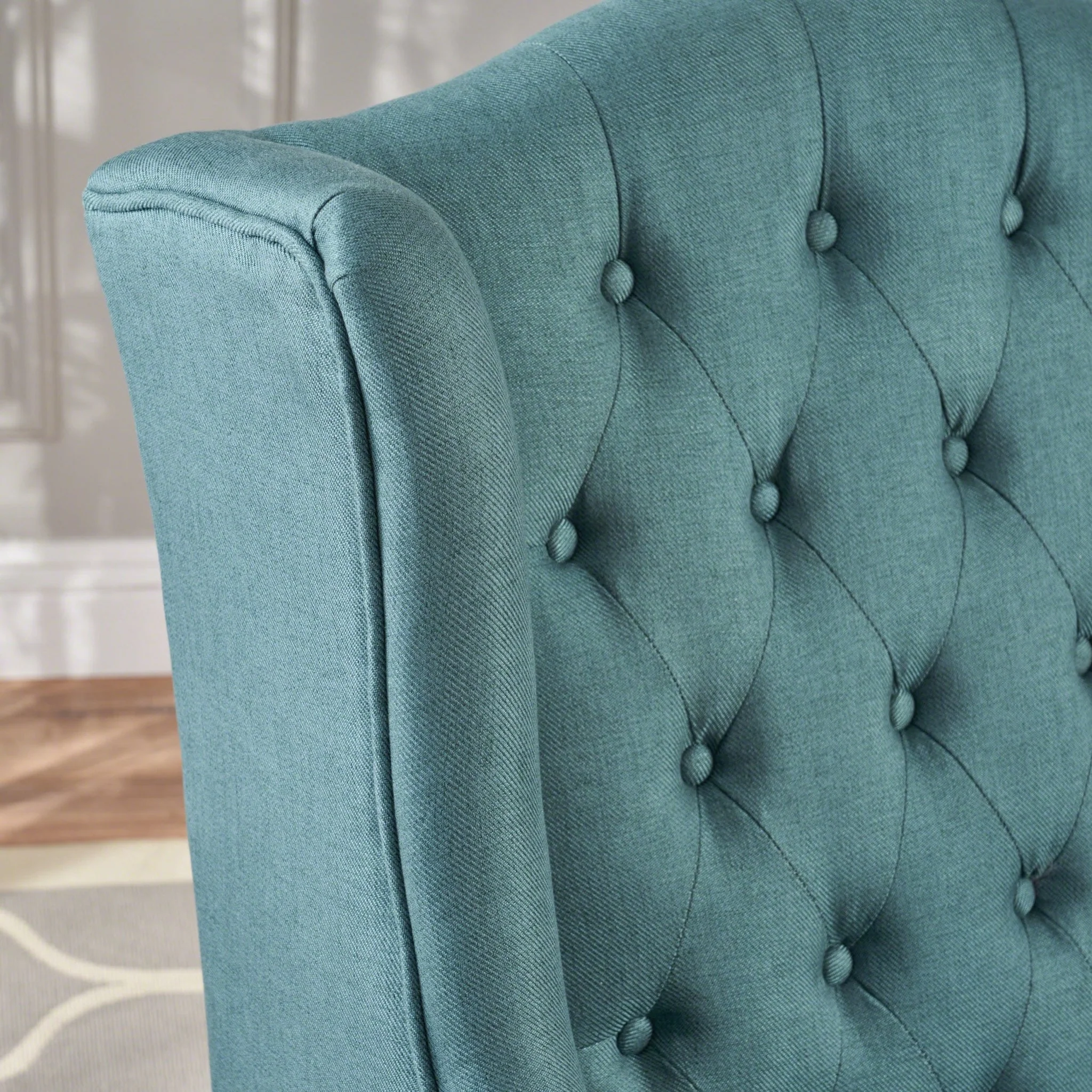 Dawned Upholstered Accent Chair with Button Tufting and Wing Back