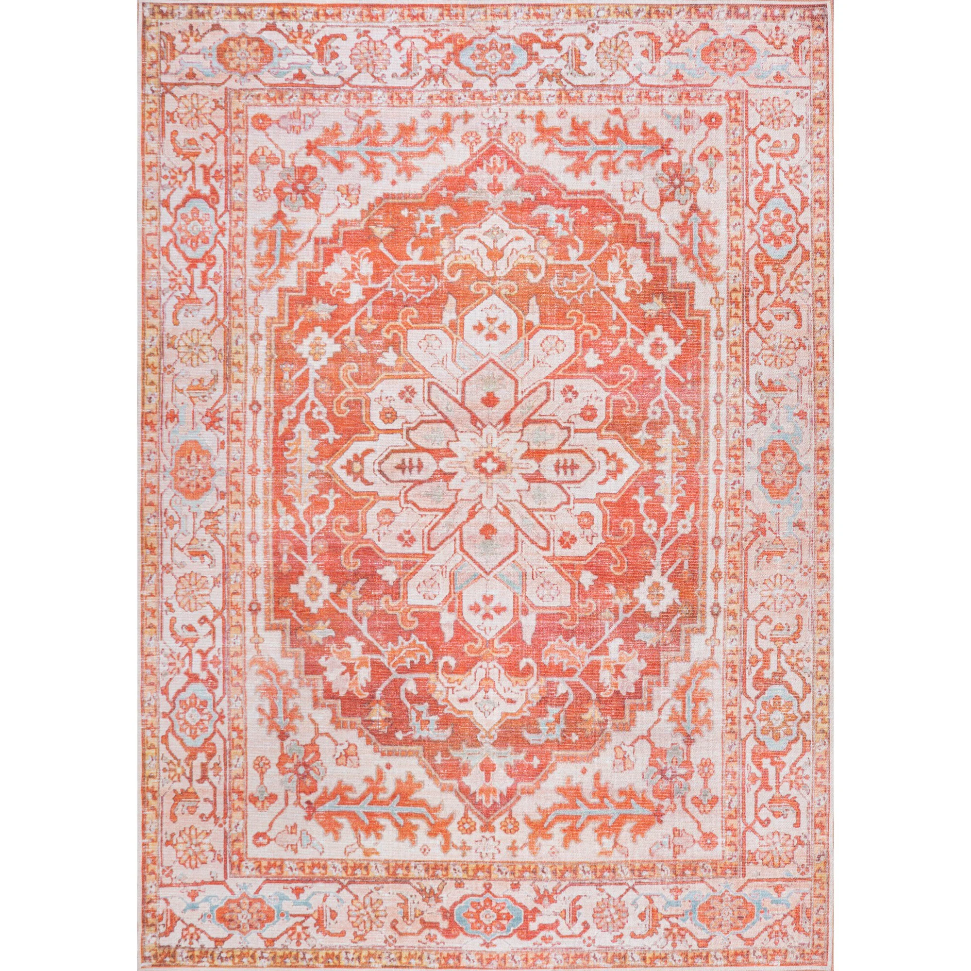 Asa Ornate Medallion Washable Area Rug