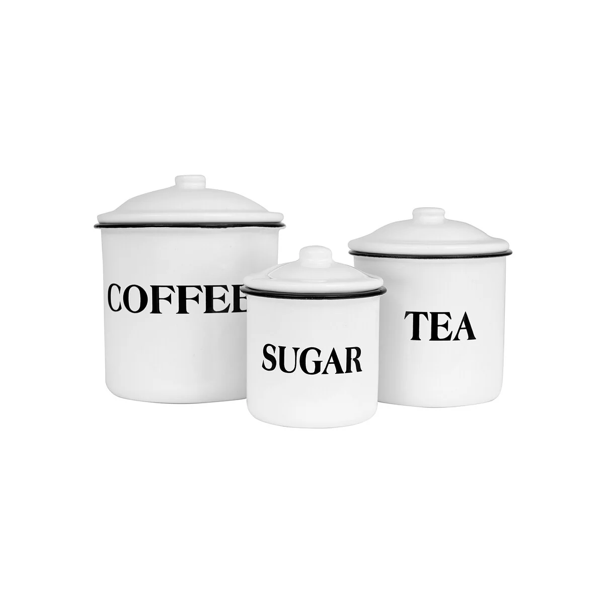 Metal Containers with Lids, Coffee, Tea, Sugar