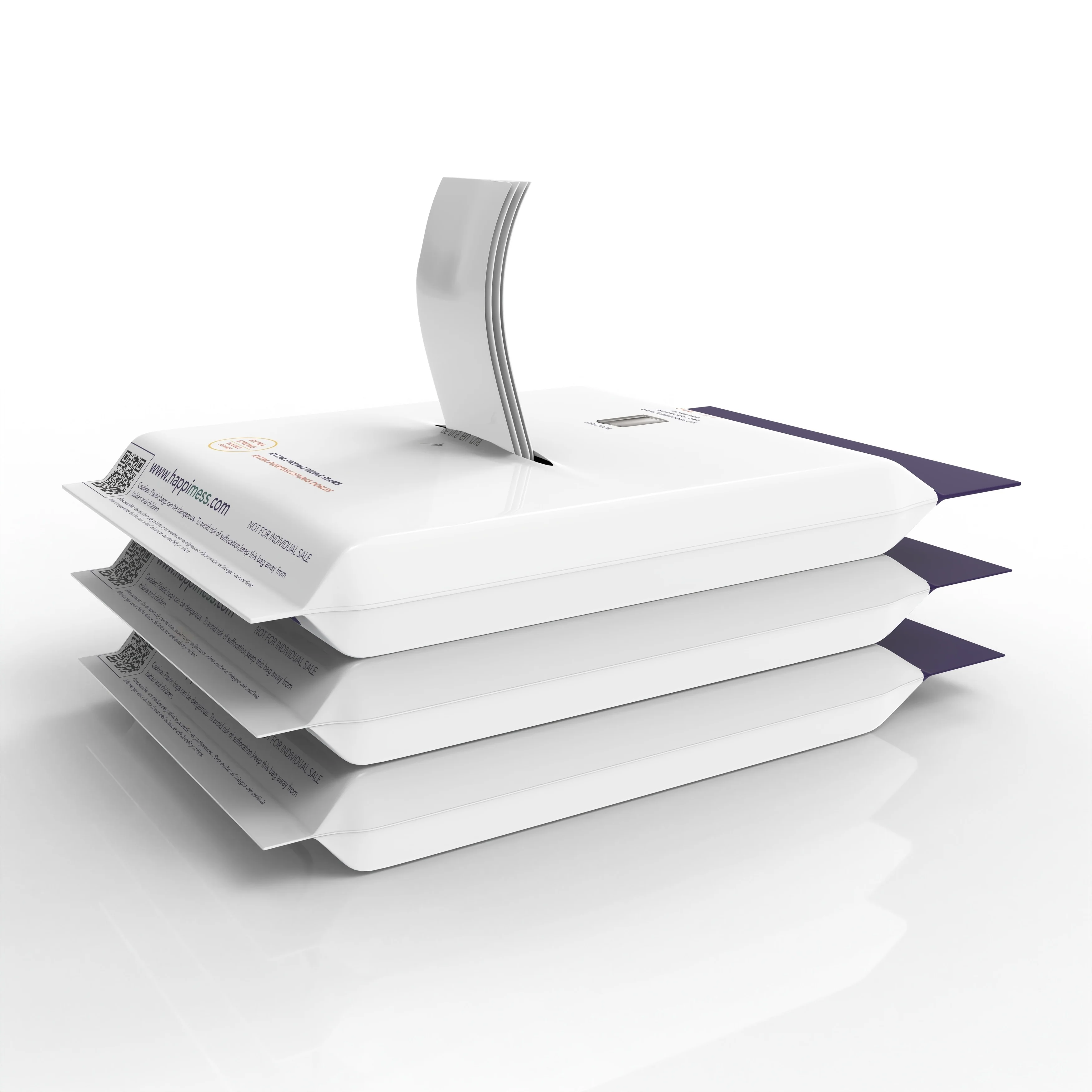 happimess 13.2 Gallon Drawstring Trash Can Liner, White (60-Count, 3-Packs of 20 Liners)