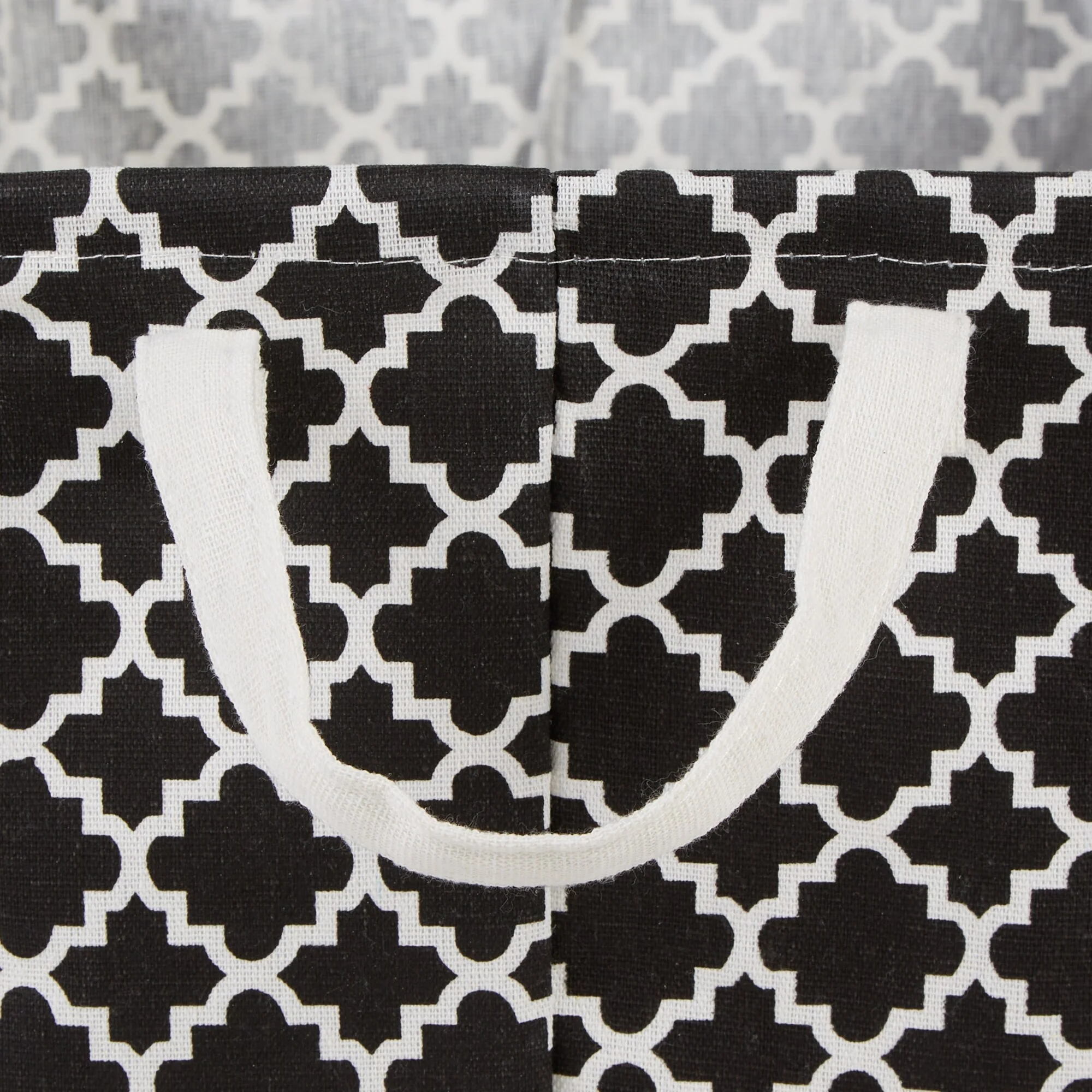 PE-Coated Cotton Polyester Laundry Hamper Lattice Round - Laundry Hamper, 13.5x13.5x20