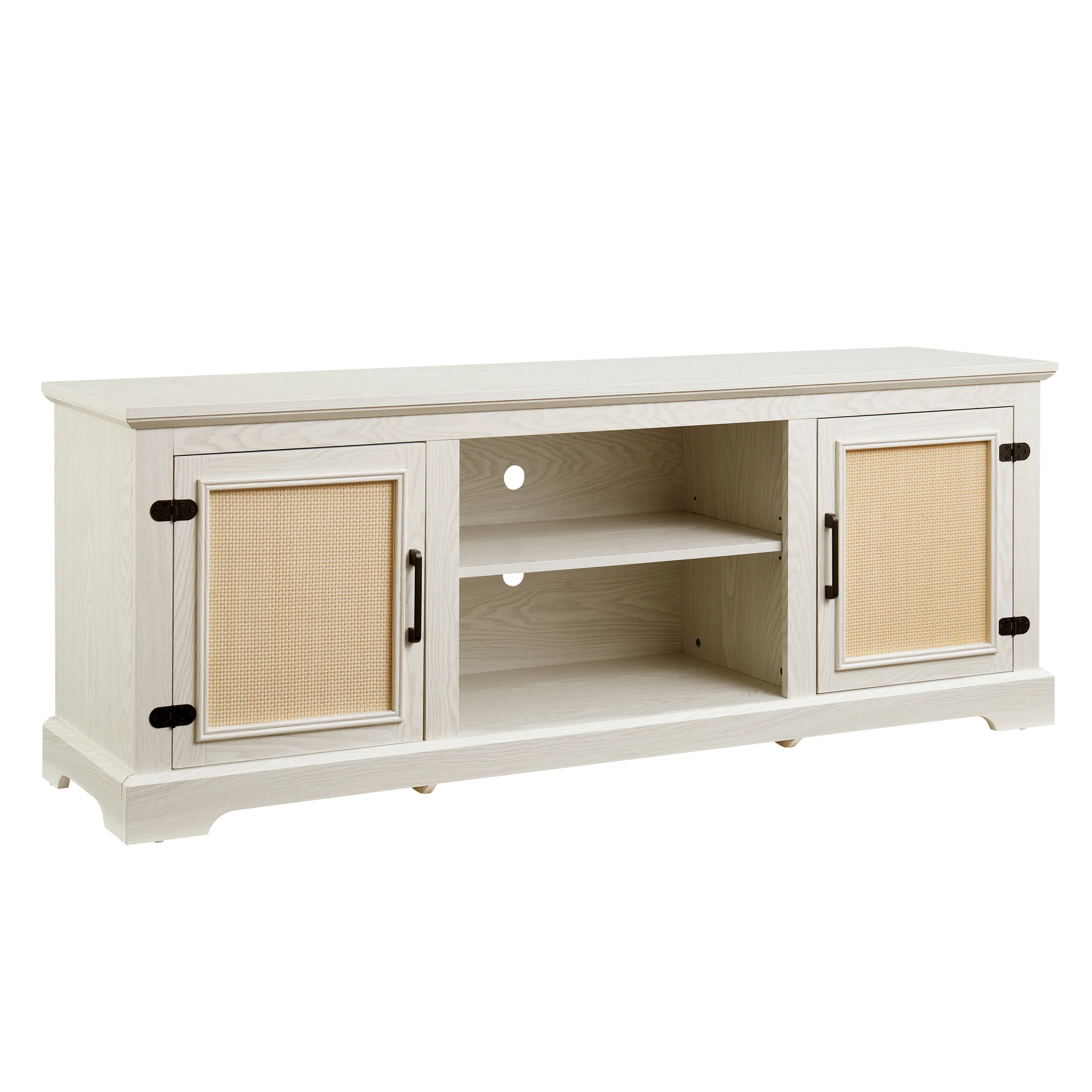 Farmhouse Rattan TV Stand