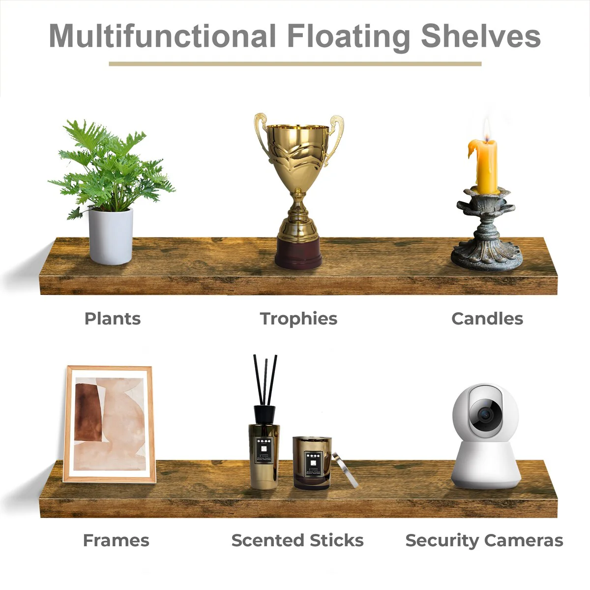 Sorbus Long Floating Shelves for Wall Set of 2 - 35