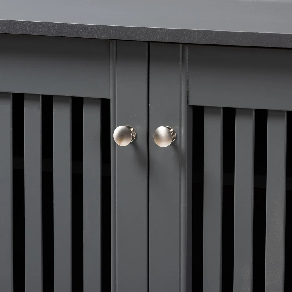 Contemporary Dark Grey Shoe Storage Cabinet