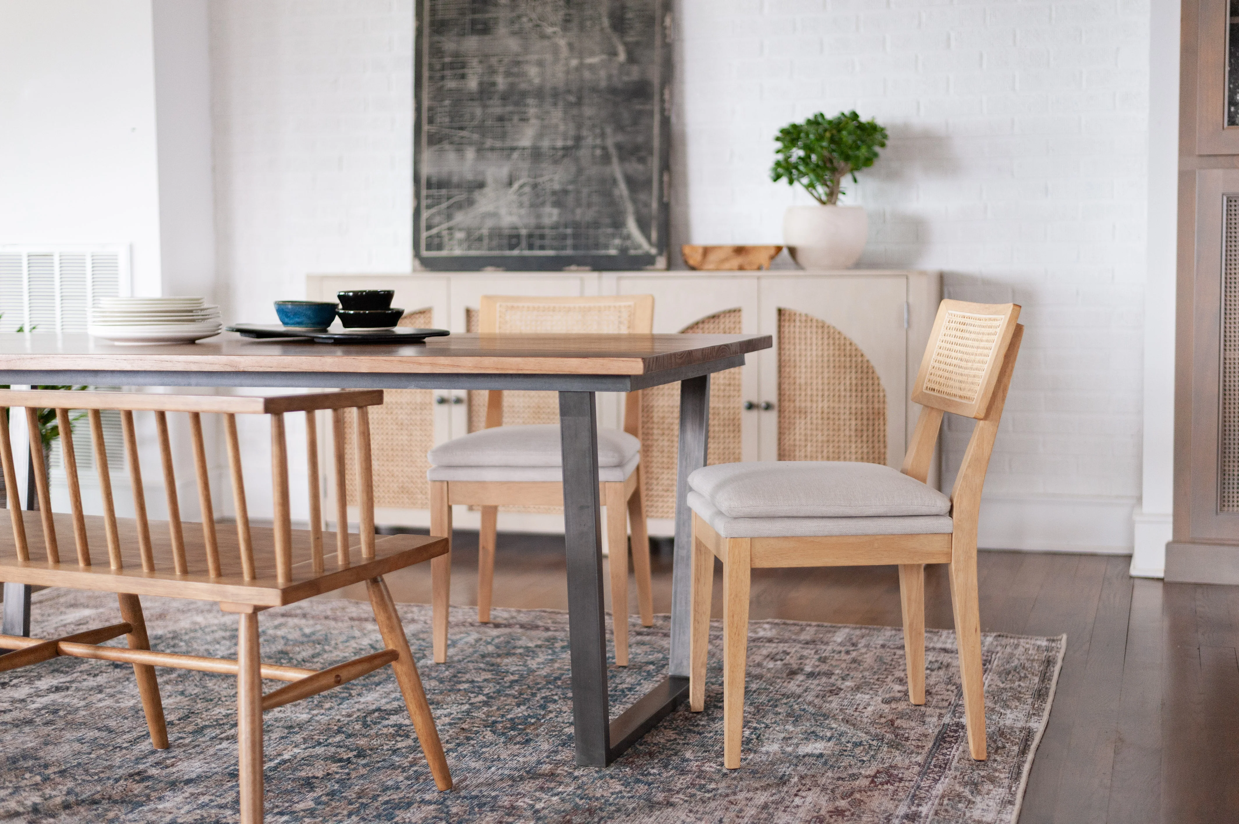 Monroe Cane Back Dining Chair Natural, Set of 2