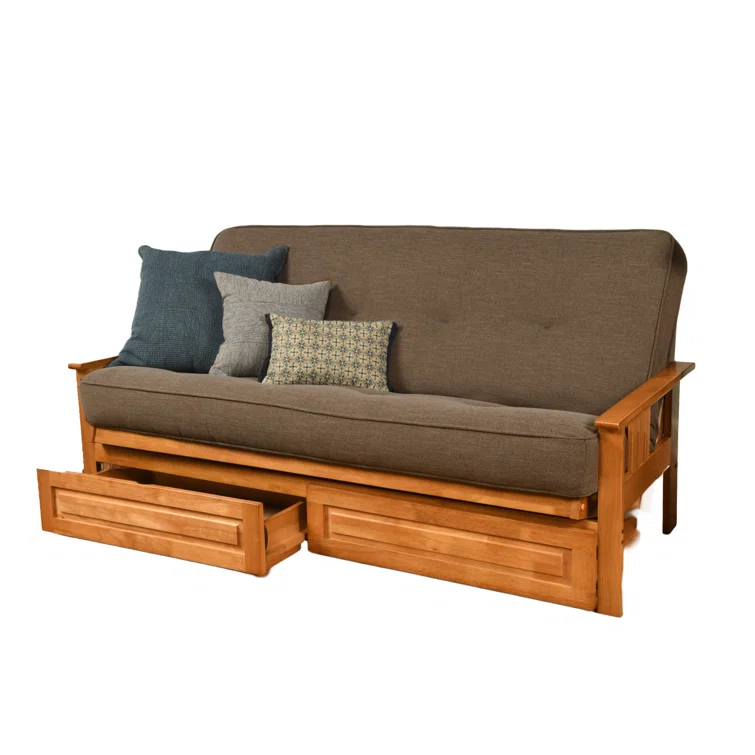 Stratford Full-Size Futon Frame Includes Storage Drawers and Mattress