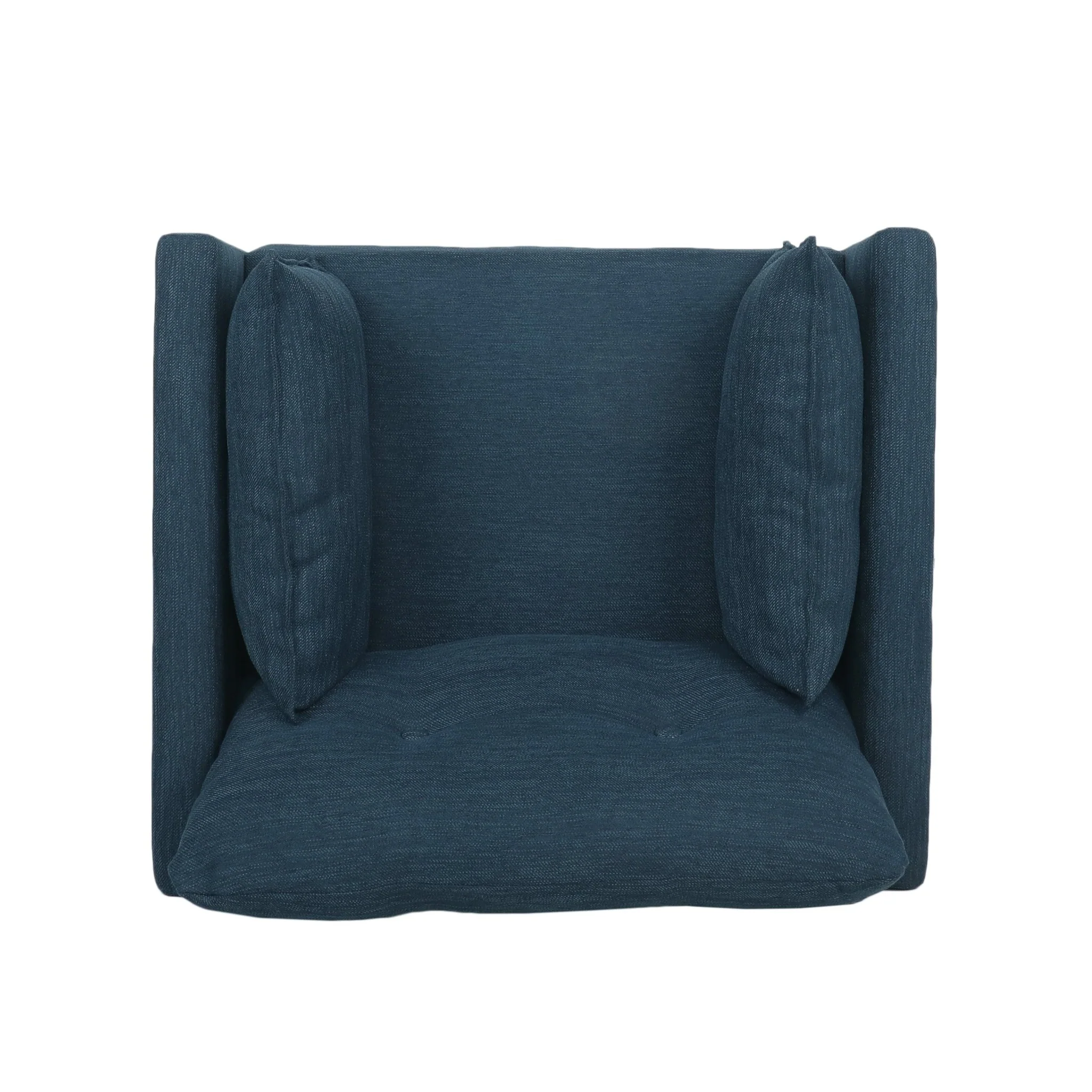 Enchantica Upholstered Fabric Club Chair with Button Tufted and 2 Accent Pillows
