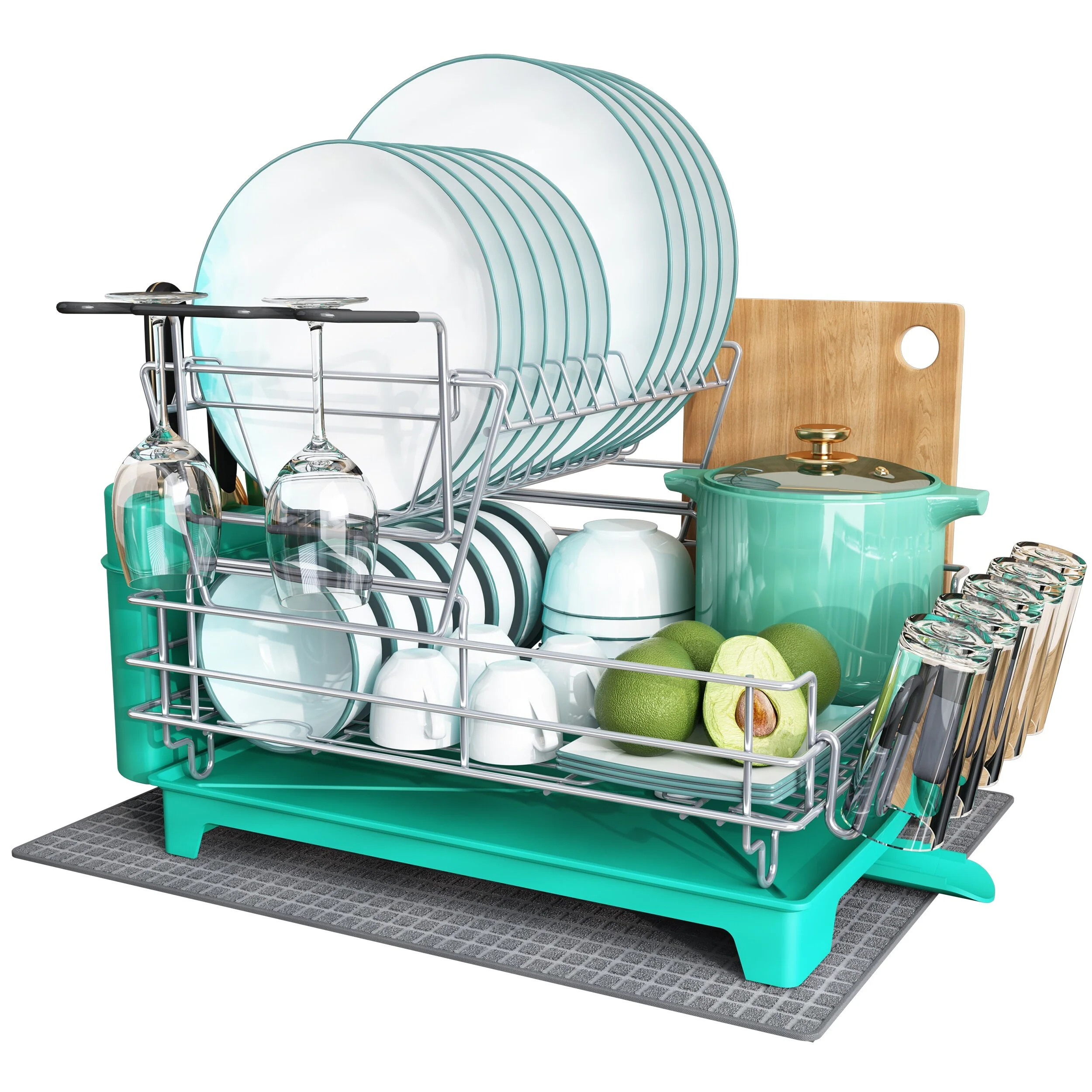 JASIWAY 2 Tier Kitchen Stainless Steel Dish Rack