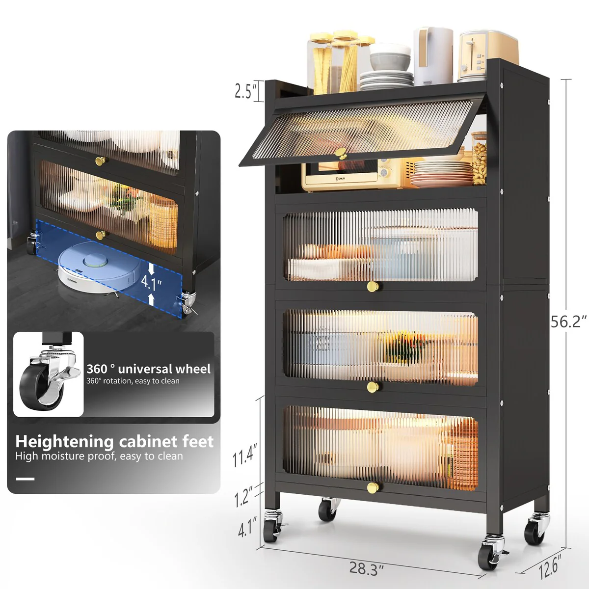 MEGA CASA 5 - Layer Steel Accent Cabinet with Door - N/A