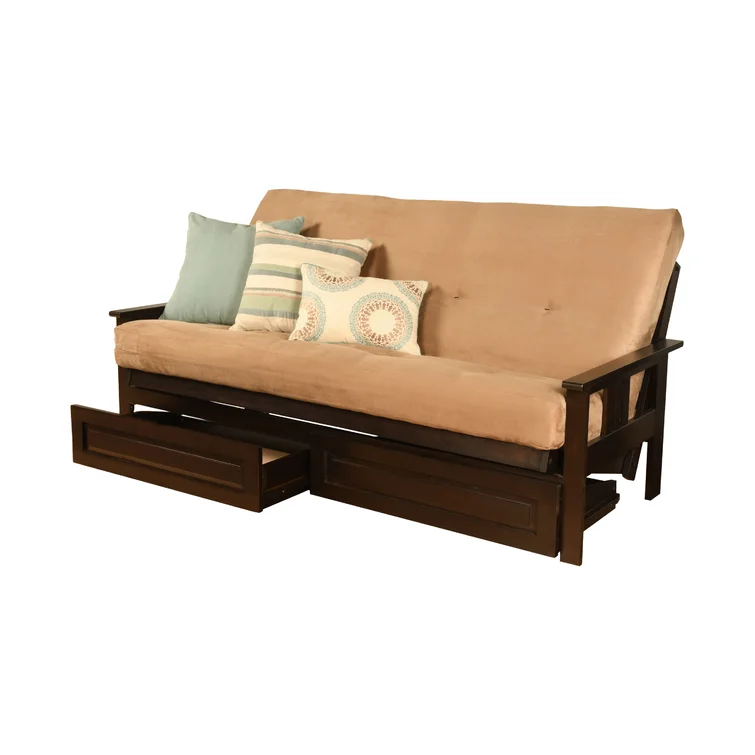 Stratford Full-Size Futon Frame Includes Storage Drawers and Mattress