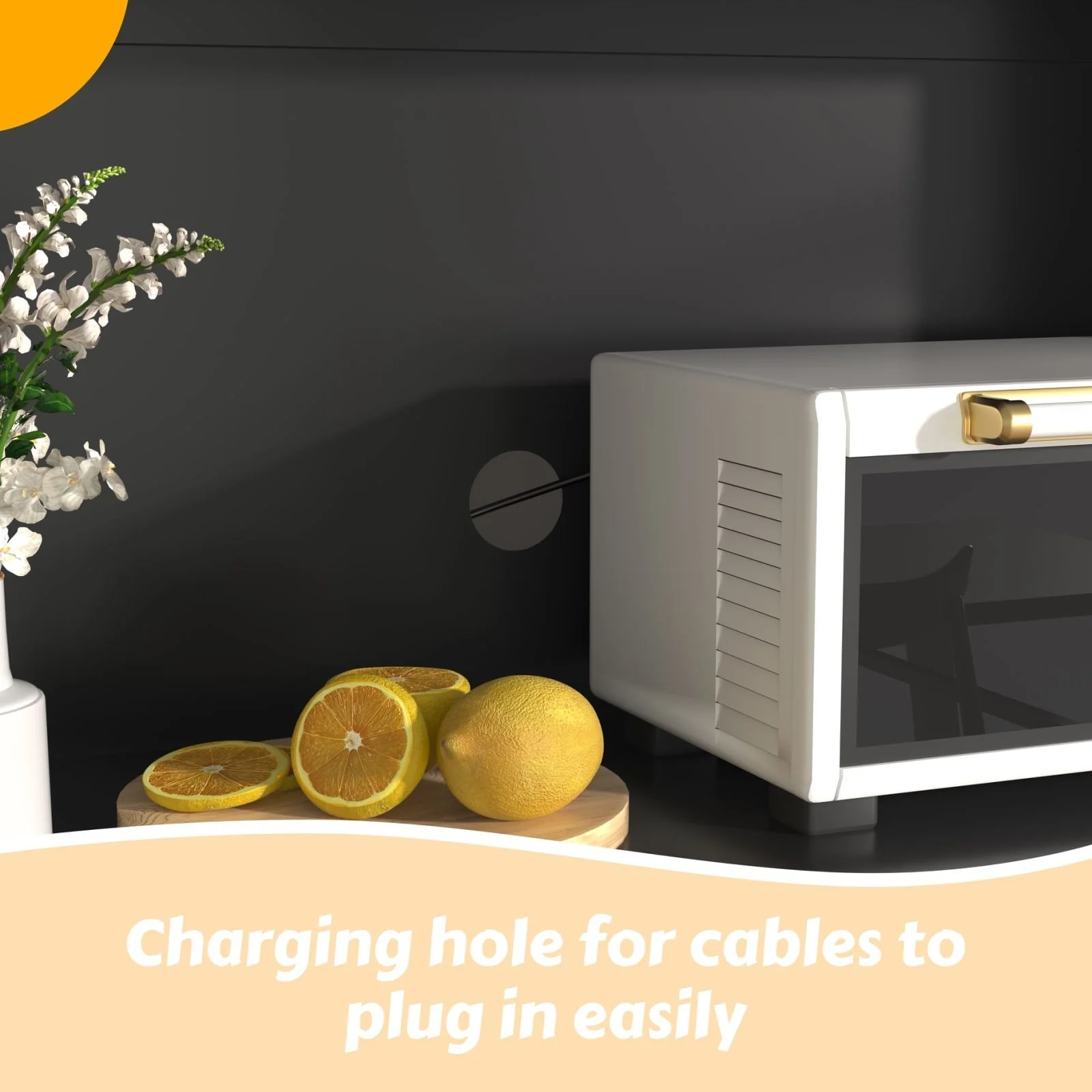 VEIKOUS Kitchen Pantry Storage Cabinet Cupboard with Framed Glass Door and Drawer