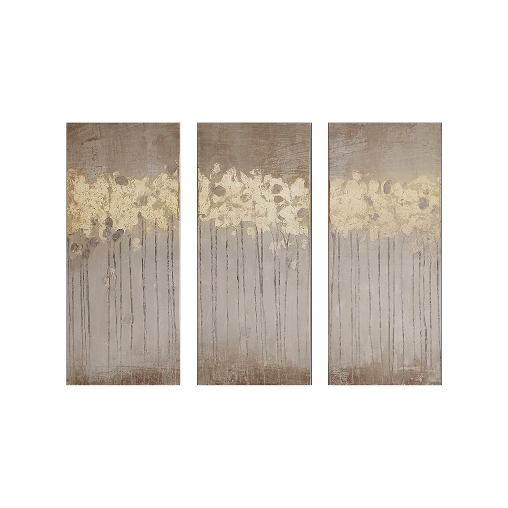 3-Piece Gold Foil Abstract Wall Art Set