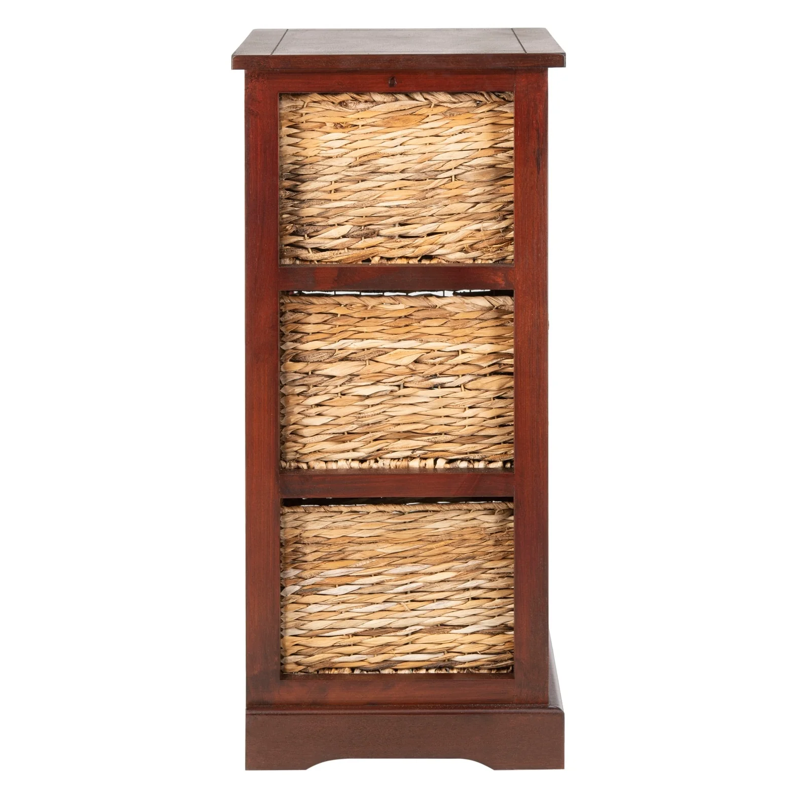 SAFAVIEH Evaline Distressed Black 3 Wicker Basket Storage Unit - 17.3