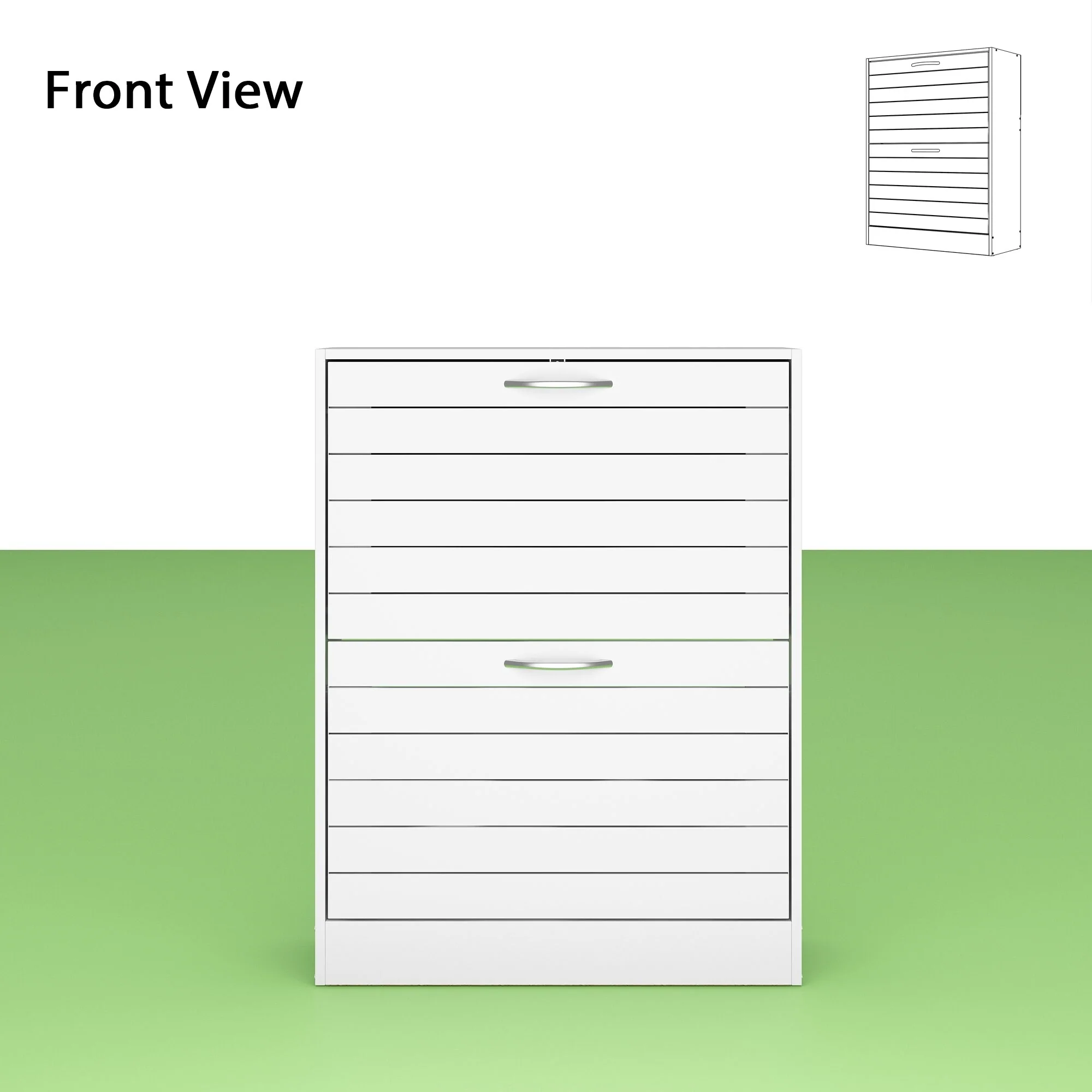 Shoe Storage Cabinet Two Drawer Space Saving Grey/Oak/White Dresser