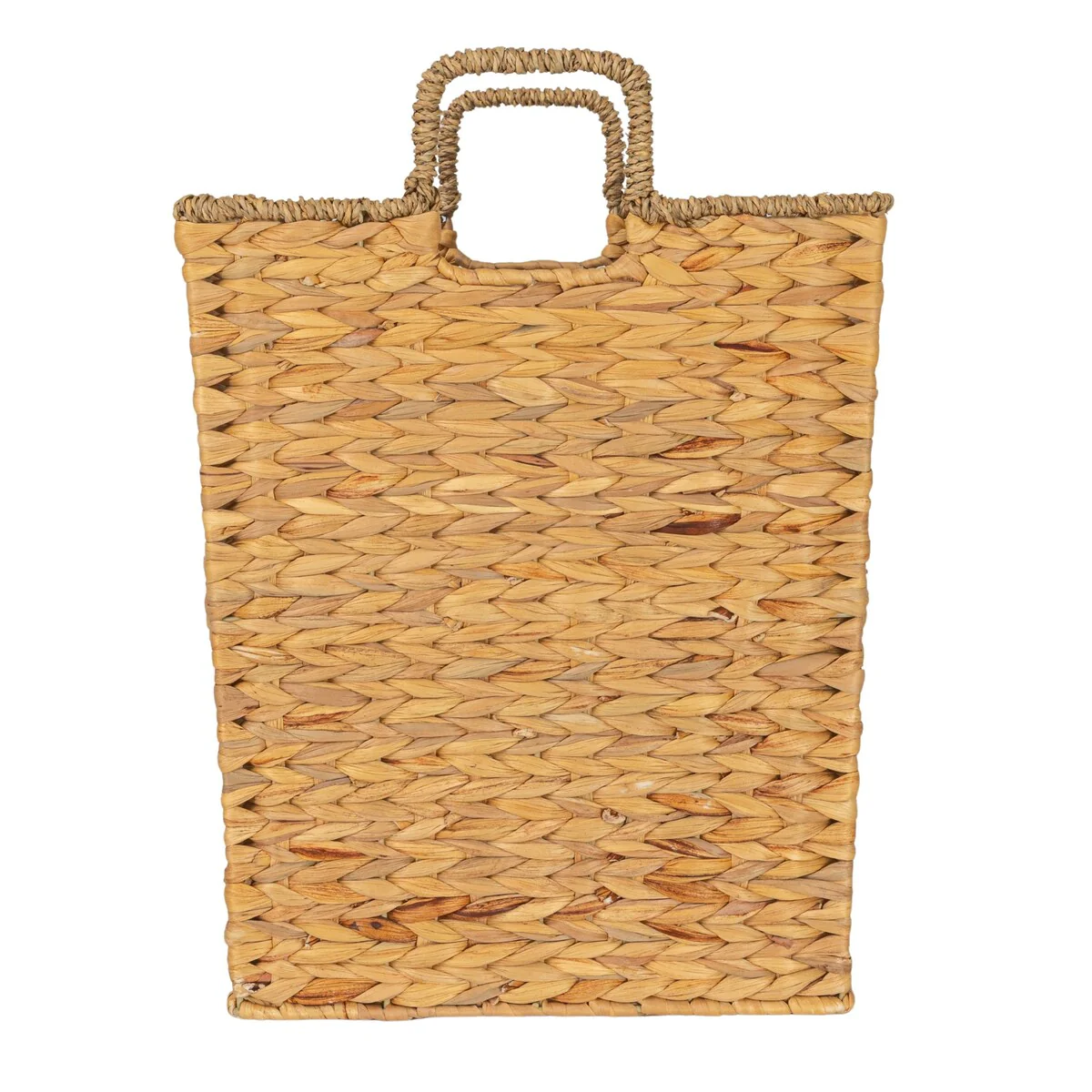 Household Essentials Handwoven Water Hyacinth and Seagrass Basket with Handles - 13.8
