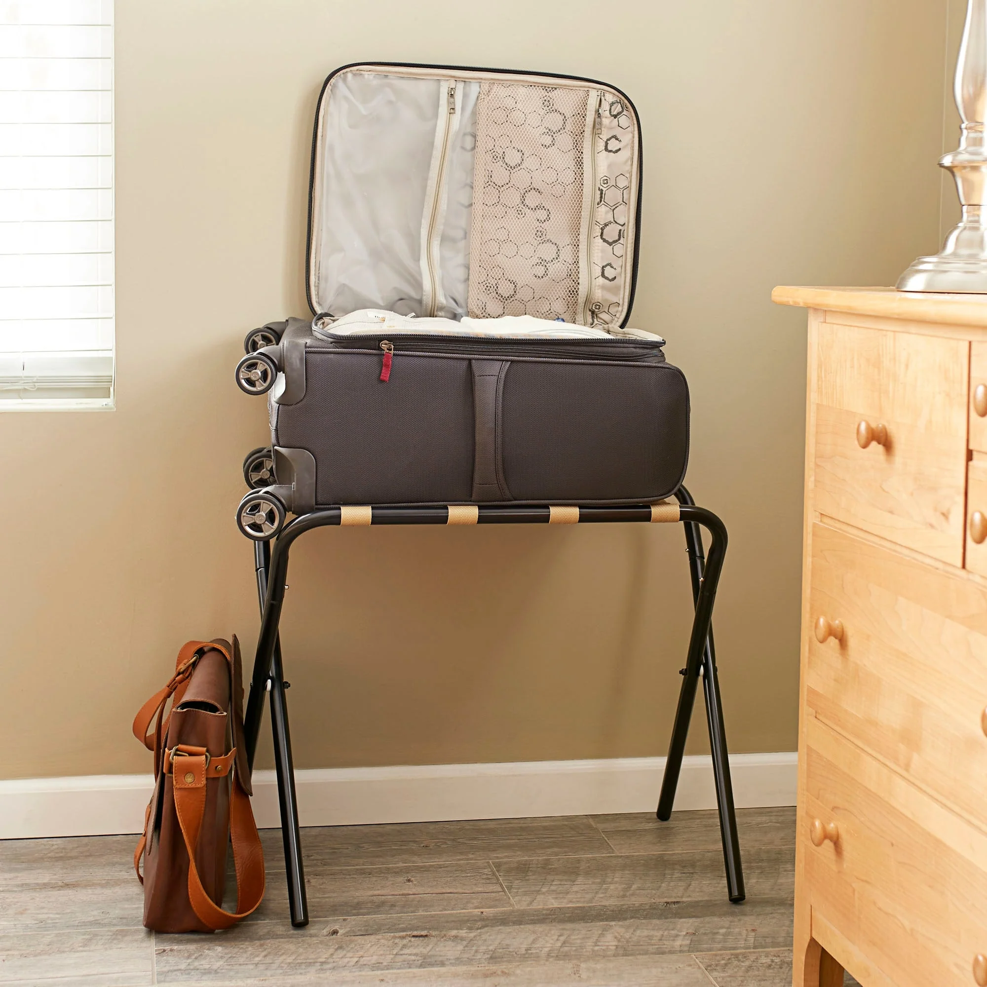 Household Essentials Luggage Rack with Straps