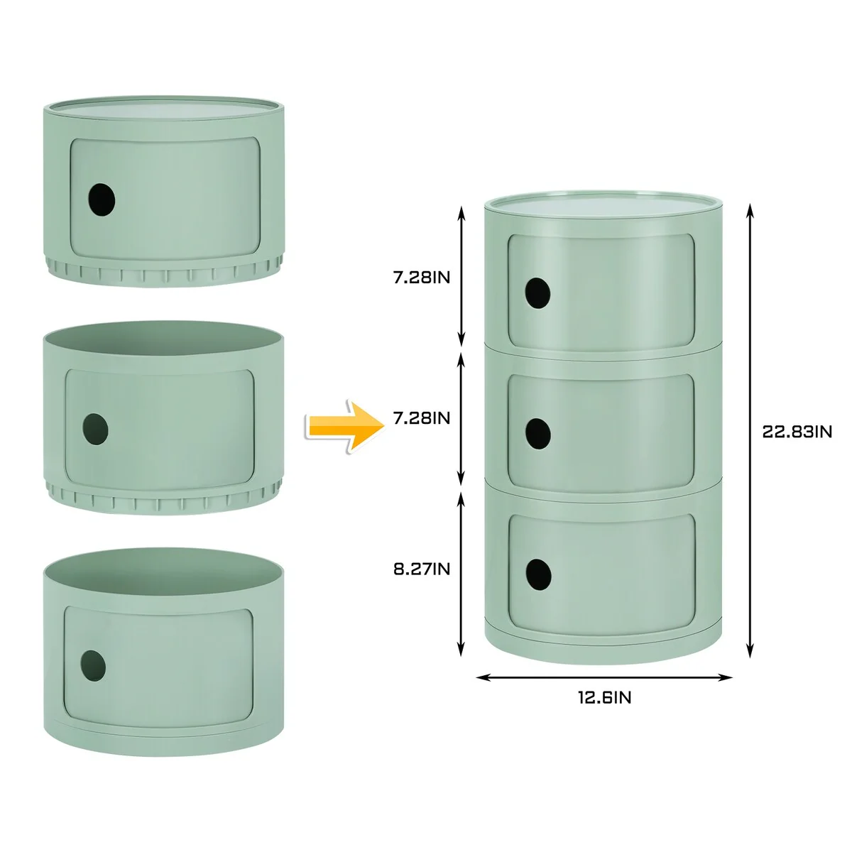 ABS Multifunction Storage Table Stackable Detachable Organizer