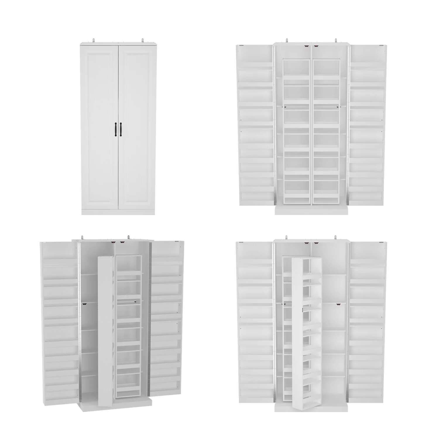 White Storage Cabinet: Kitchen Pantry, Buffet, Large 72.2