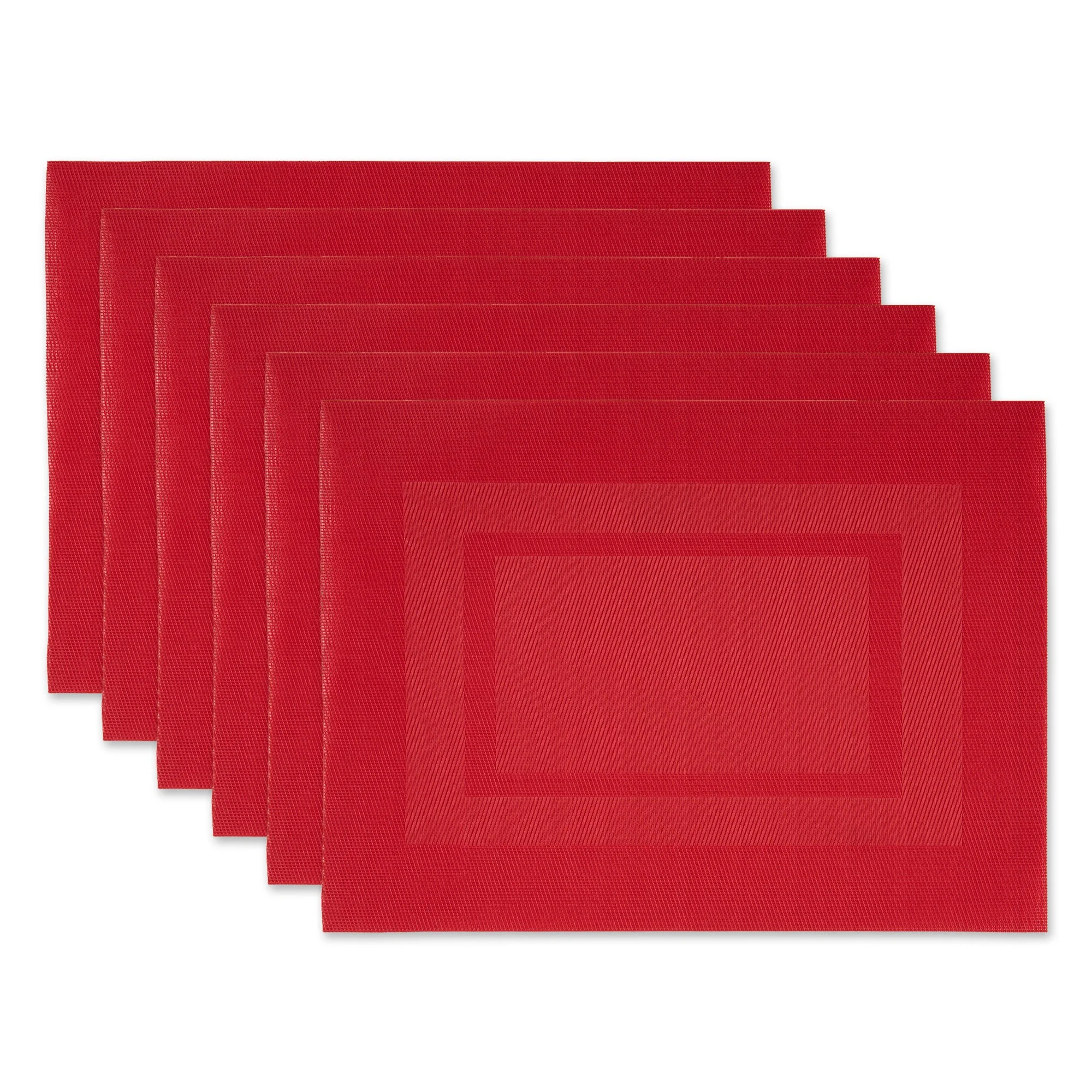 Tango Red Double Frame Placemats, Set Of 6