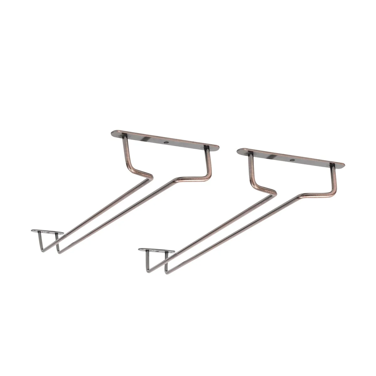 Wallniture Brix Stemware Wine Glass Rack Under Cabinet Storage Metal Glass Hanger (Set of 2)