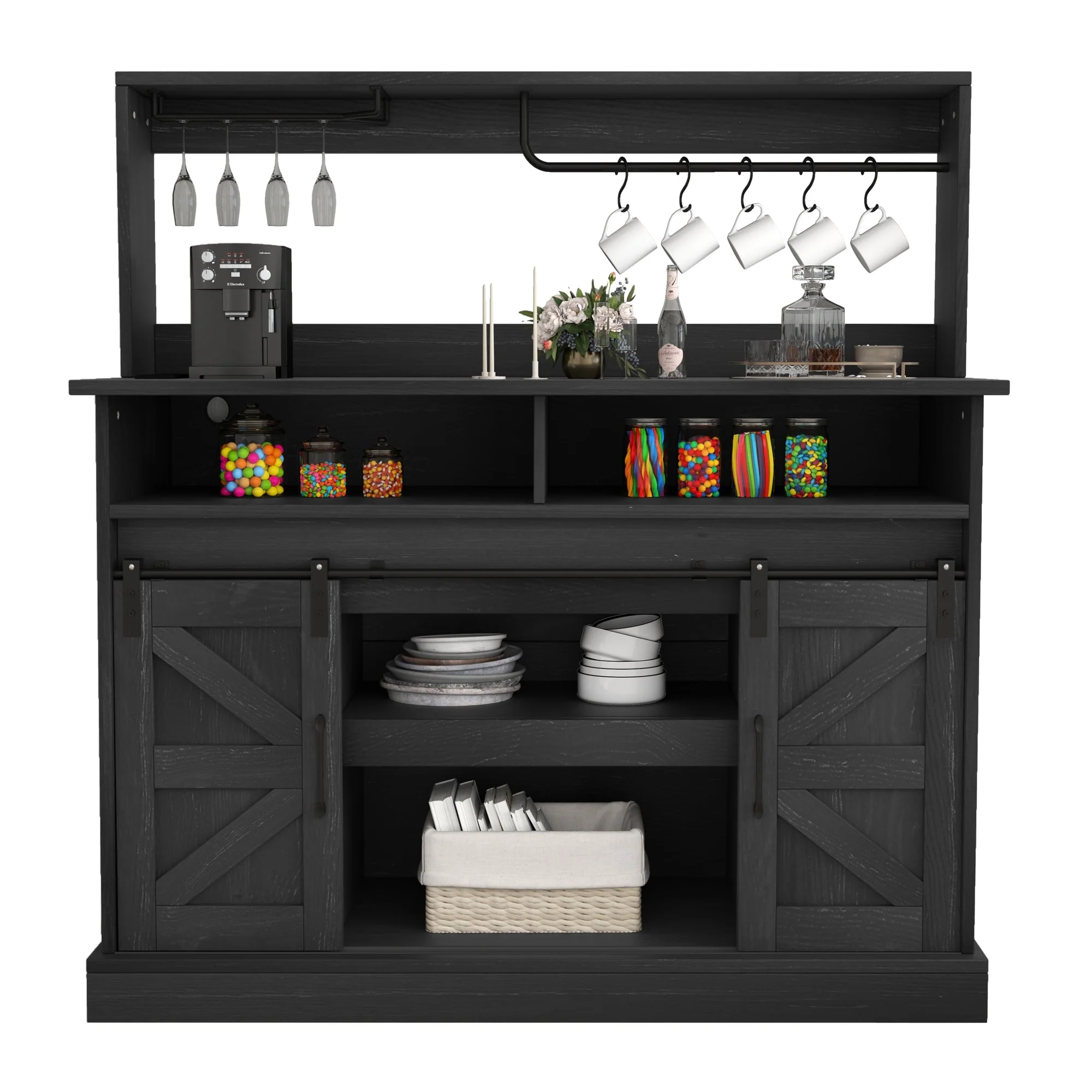 Moasis Farmhouse Coffee Bar Cabinet - 15.1