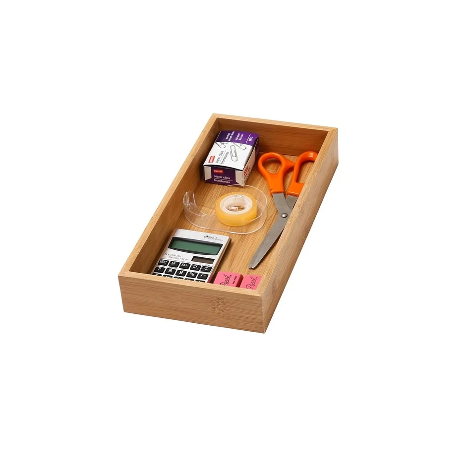 YBM Home Bamboo Kitchen Drawer Organizer Storage Box