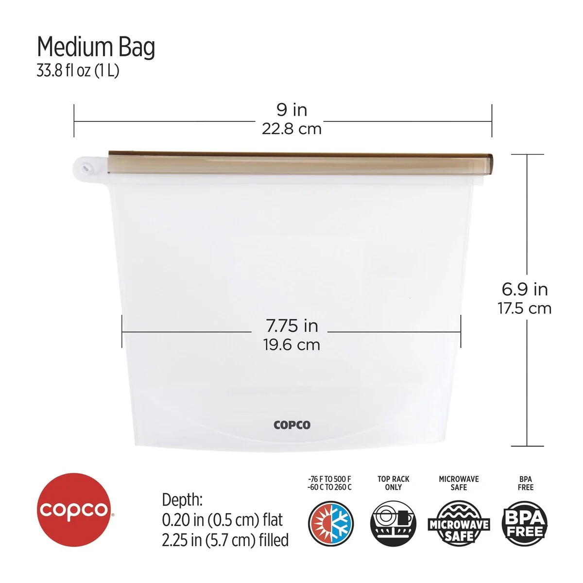 Copco Silicone Food Grade Reusable Storage Bag