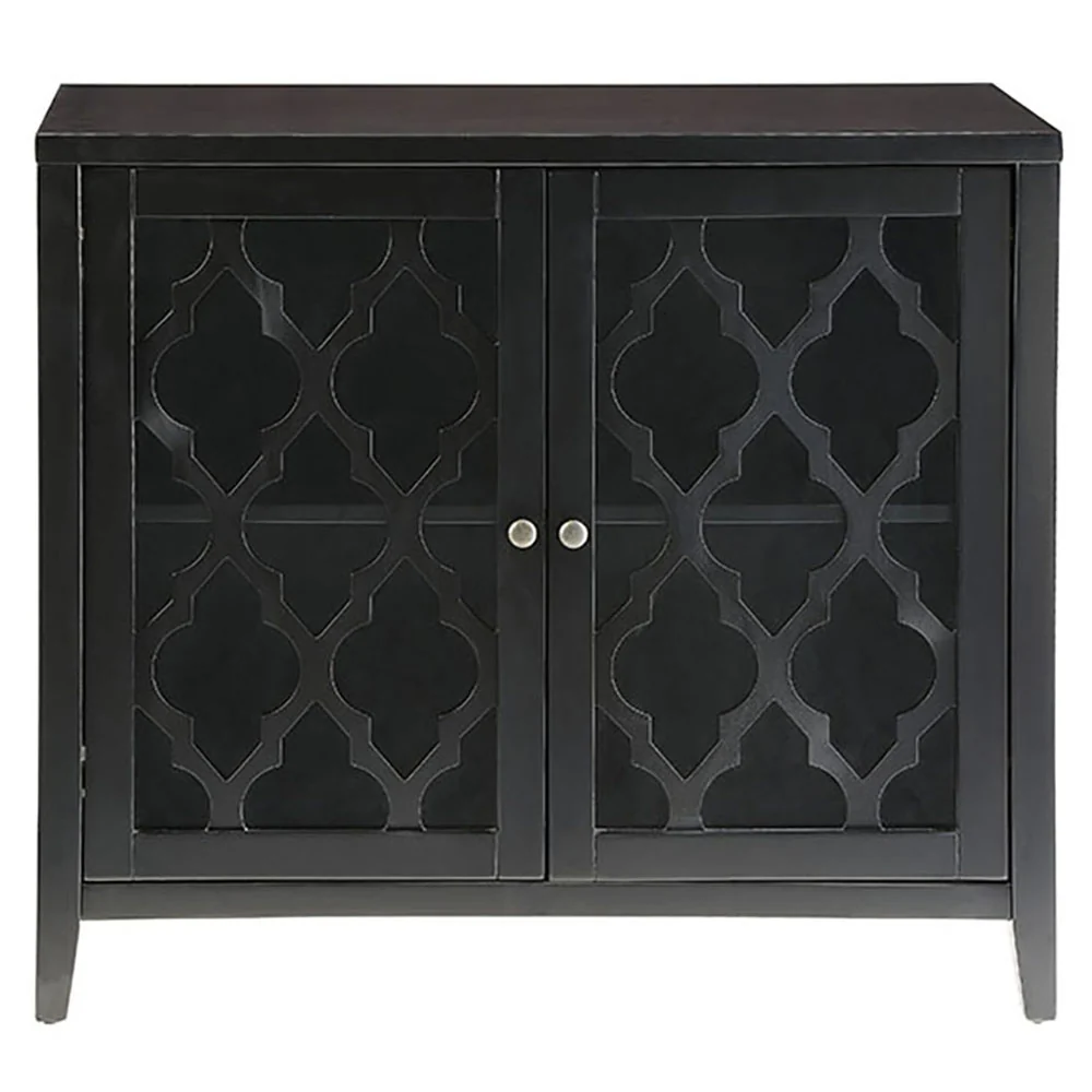 Black Console Table with Shelf Inside