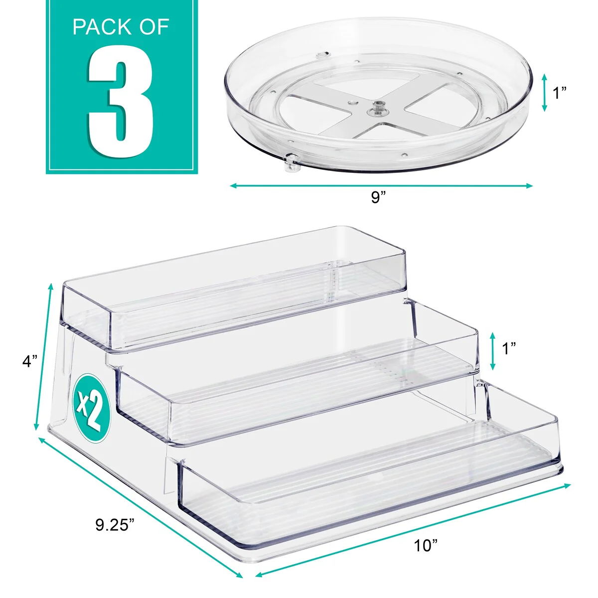 Sorbus Spices Organizer Set with Lazy Susan and 3-Tier Spice Shelf - 10