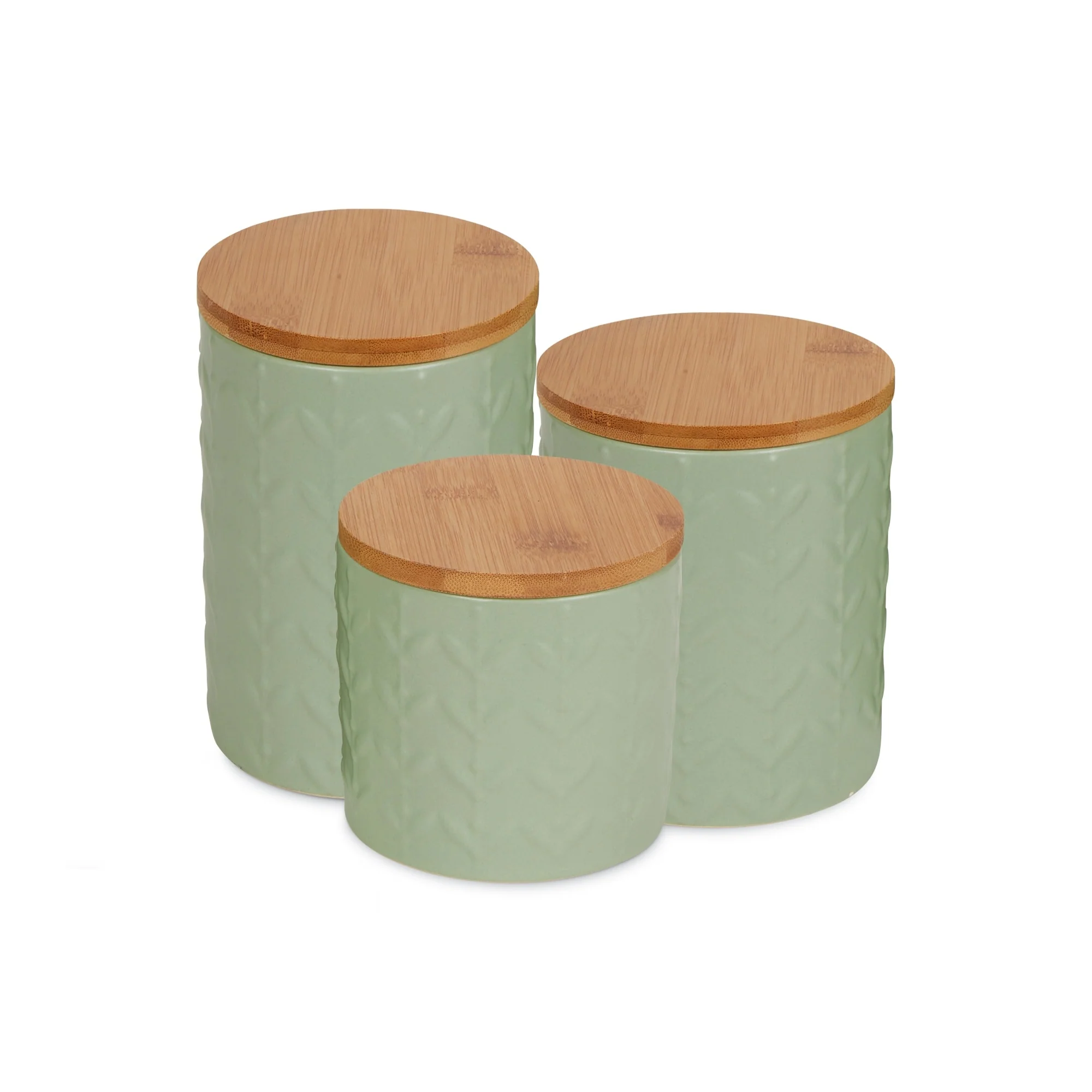 Retro Vine Texture Ceramic Canister (Set of 3)